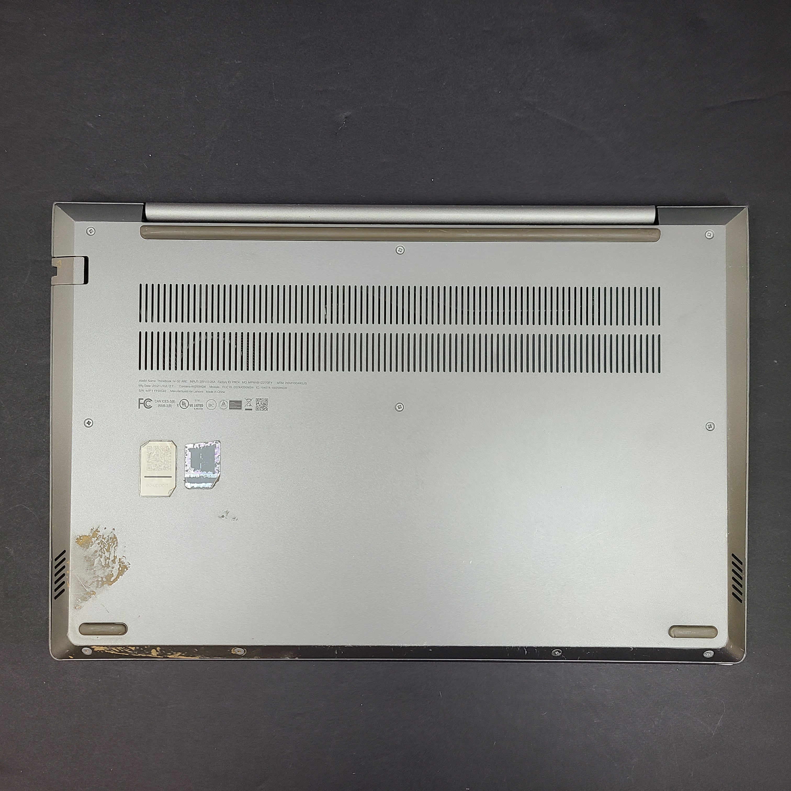 Silver Lenovo ThinkBook with AMD Ryzen 5 and 8GB RAM designed for reliable everyday productivity.