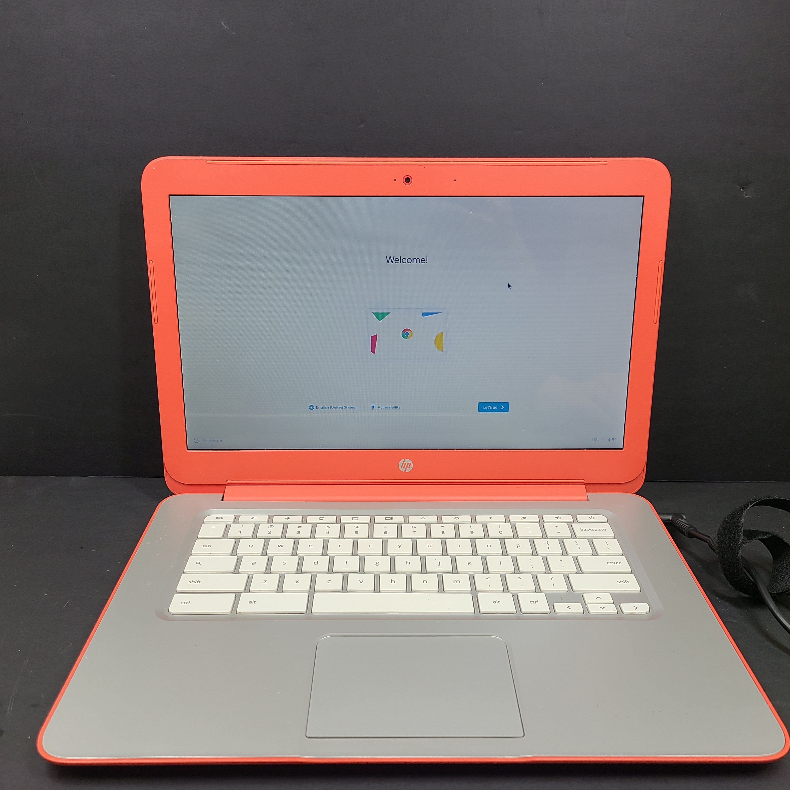 Coral HP Chromebook LTSC140 with a compact clamshell design and Chrome OS for everyday productivity.