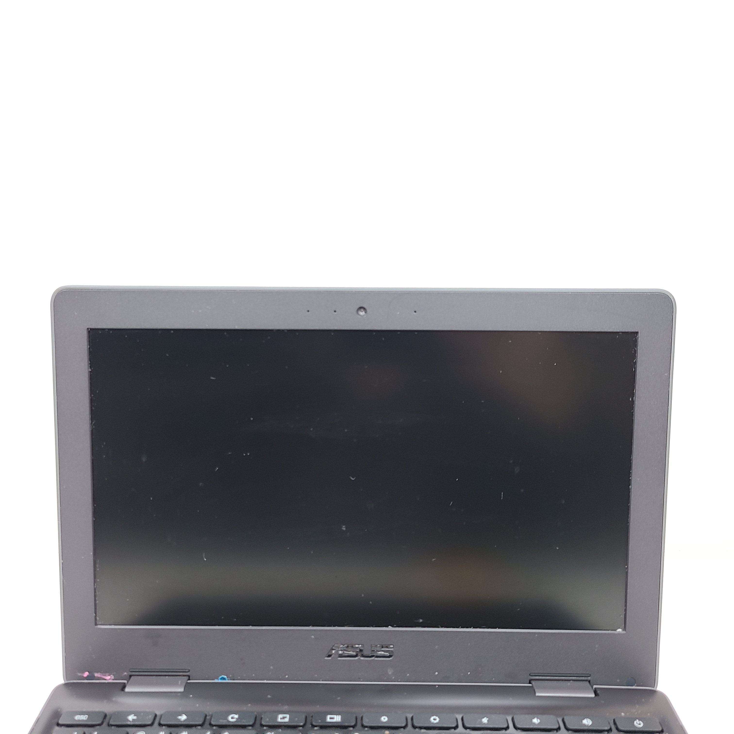 Compact rugged ASUS Chromebook C202SA with 11.6-inch screen, 4GB RAM and 16GB storage in black.