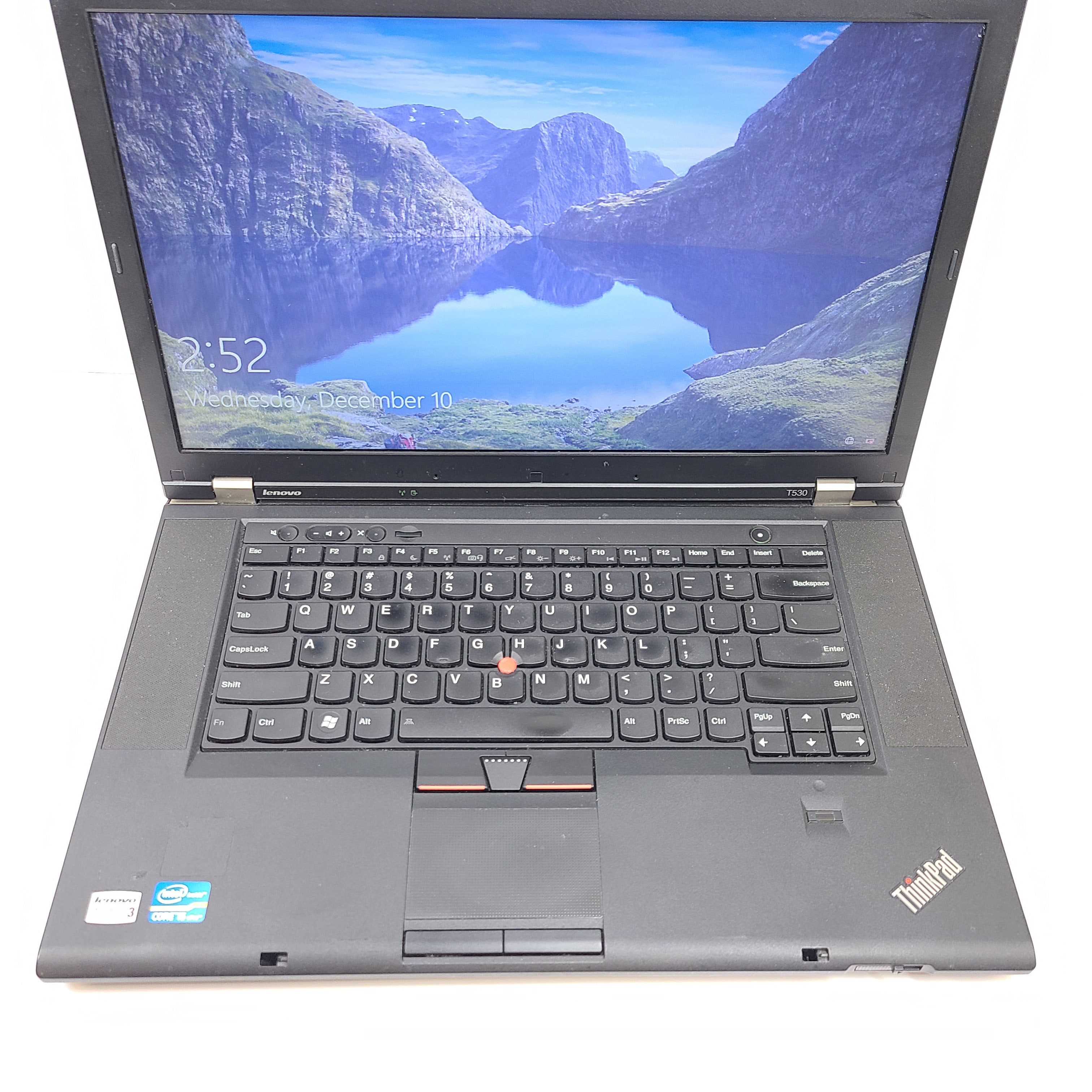 Black Lenovo ThinkPad T530 laptop with Intel Core i5-3320M and 12GB RAM built for reliable daily productivity.