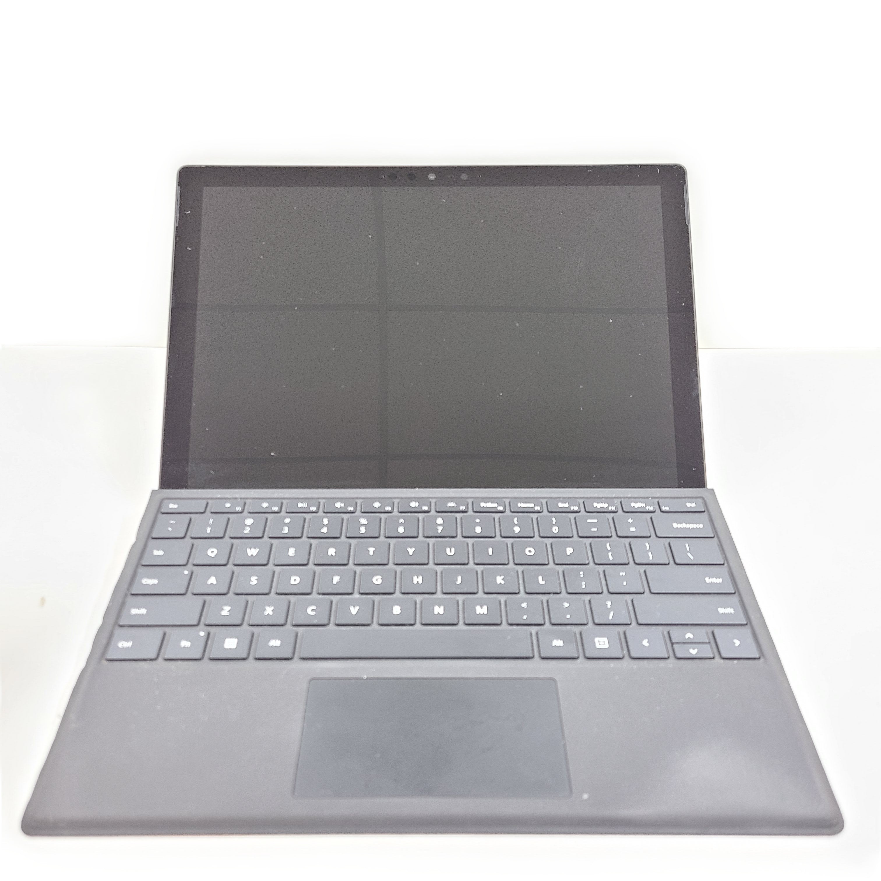 Microsoft Surface Pro 7 in black with Intel Core i5 performance and pen with 25-point touch support.