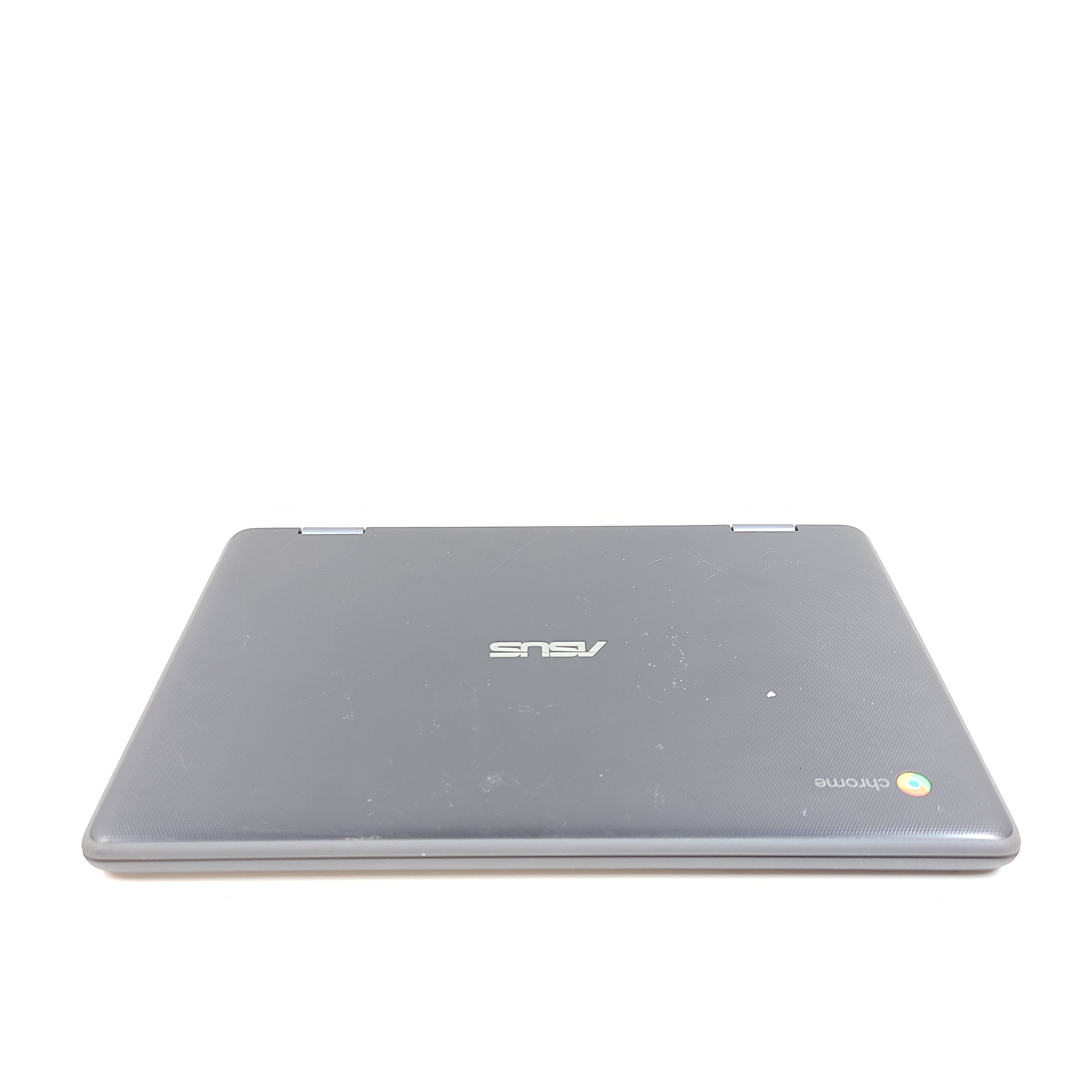 Black ASUS Chromebook C204EE with an 11.6-inch HD display, durable chassis, and streamlined Chrome OS performance.