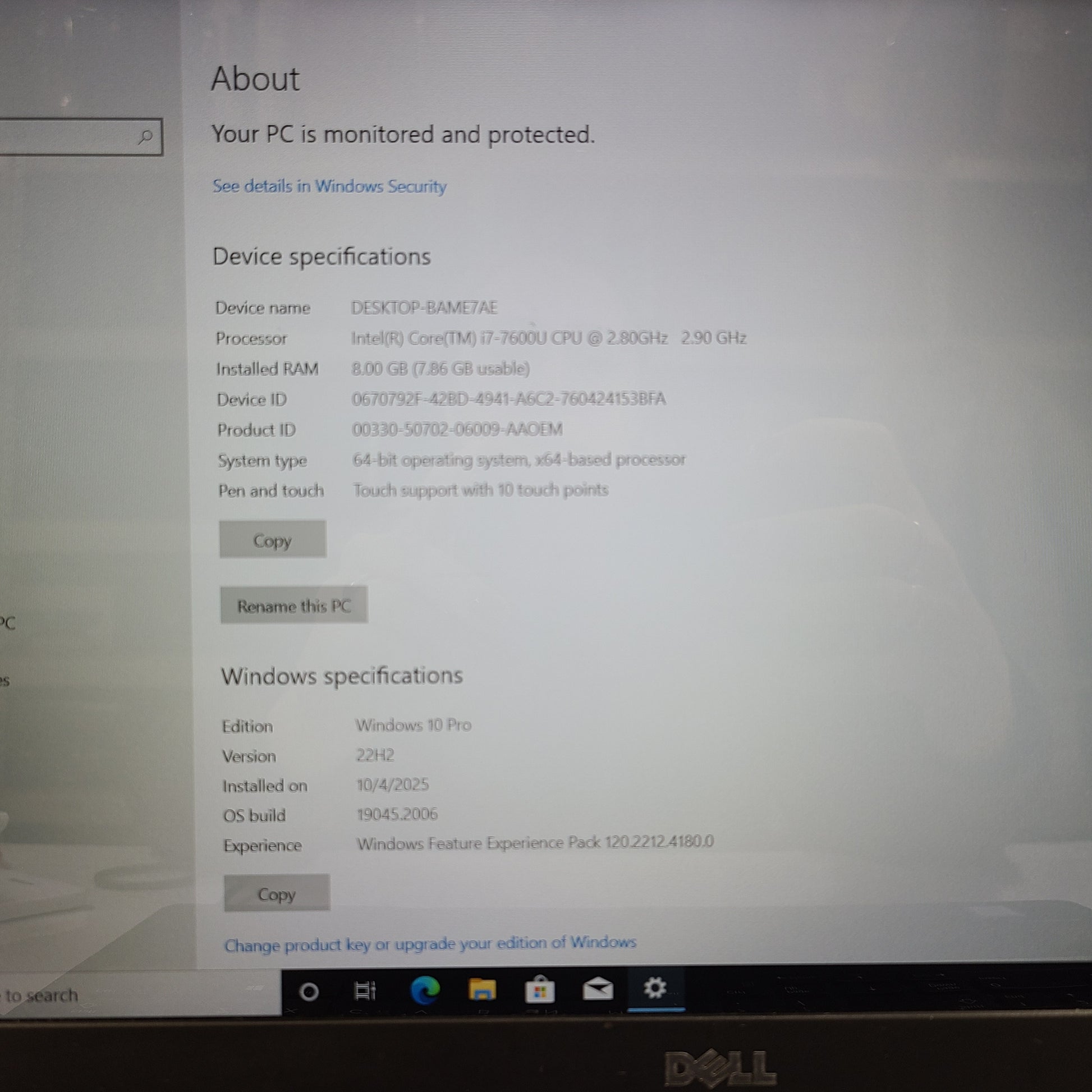 Dell Latitude 5580 business laptop with Intel Core i7 processor and 8GB RAM in black.