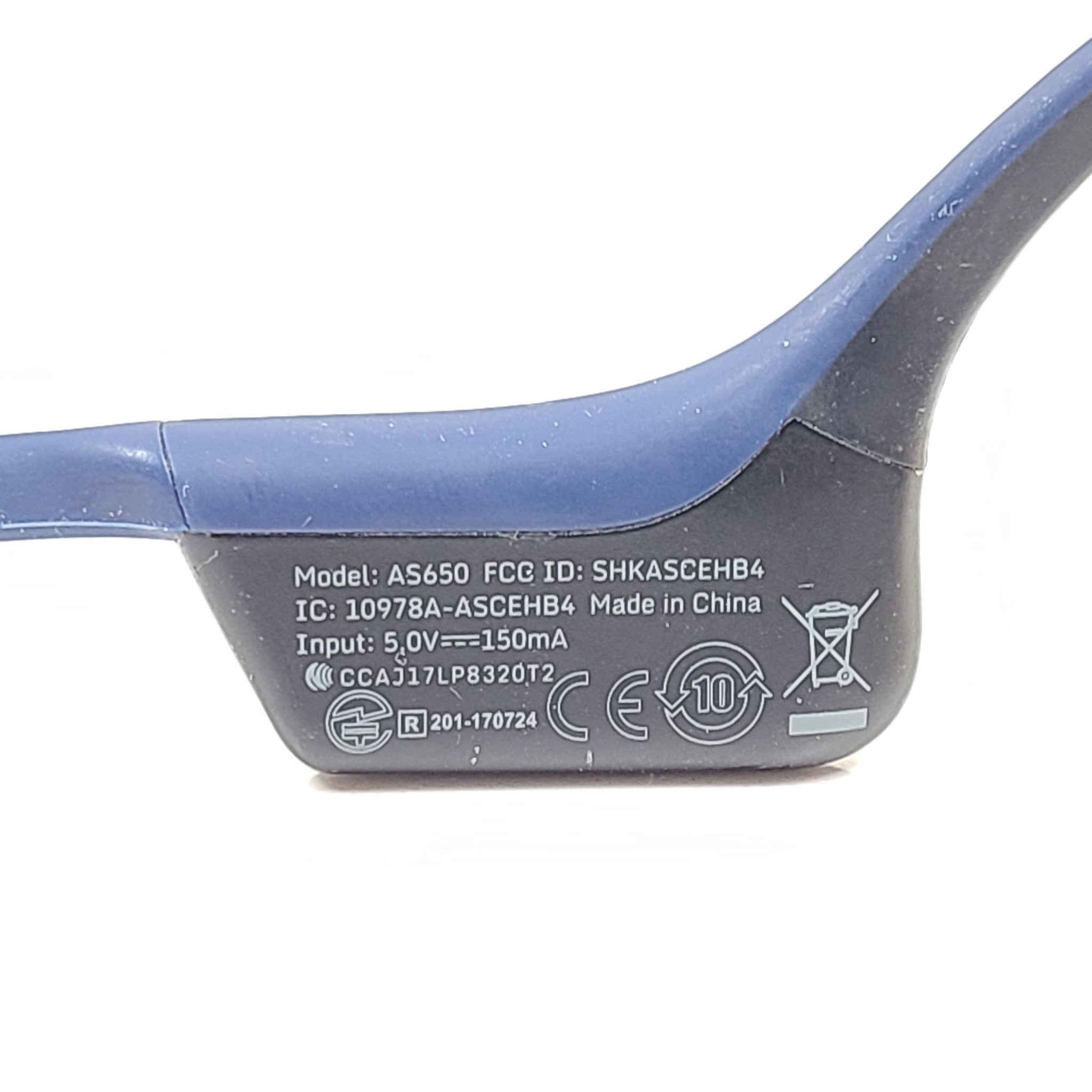 AfterShokz AS650 Wireless Air Open Ear Bone Conduction Headphones - Black/Blue