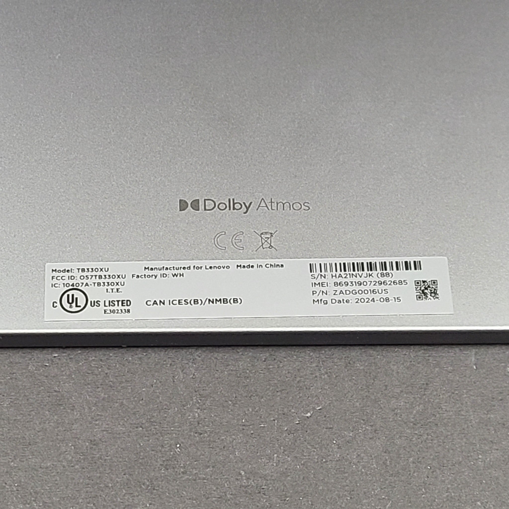 Lenovo Tab K11 TB330XU 128GB 8GB LTE+Wi-Fi Android Tablet - Gray - Open Box