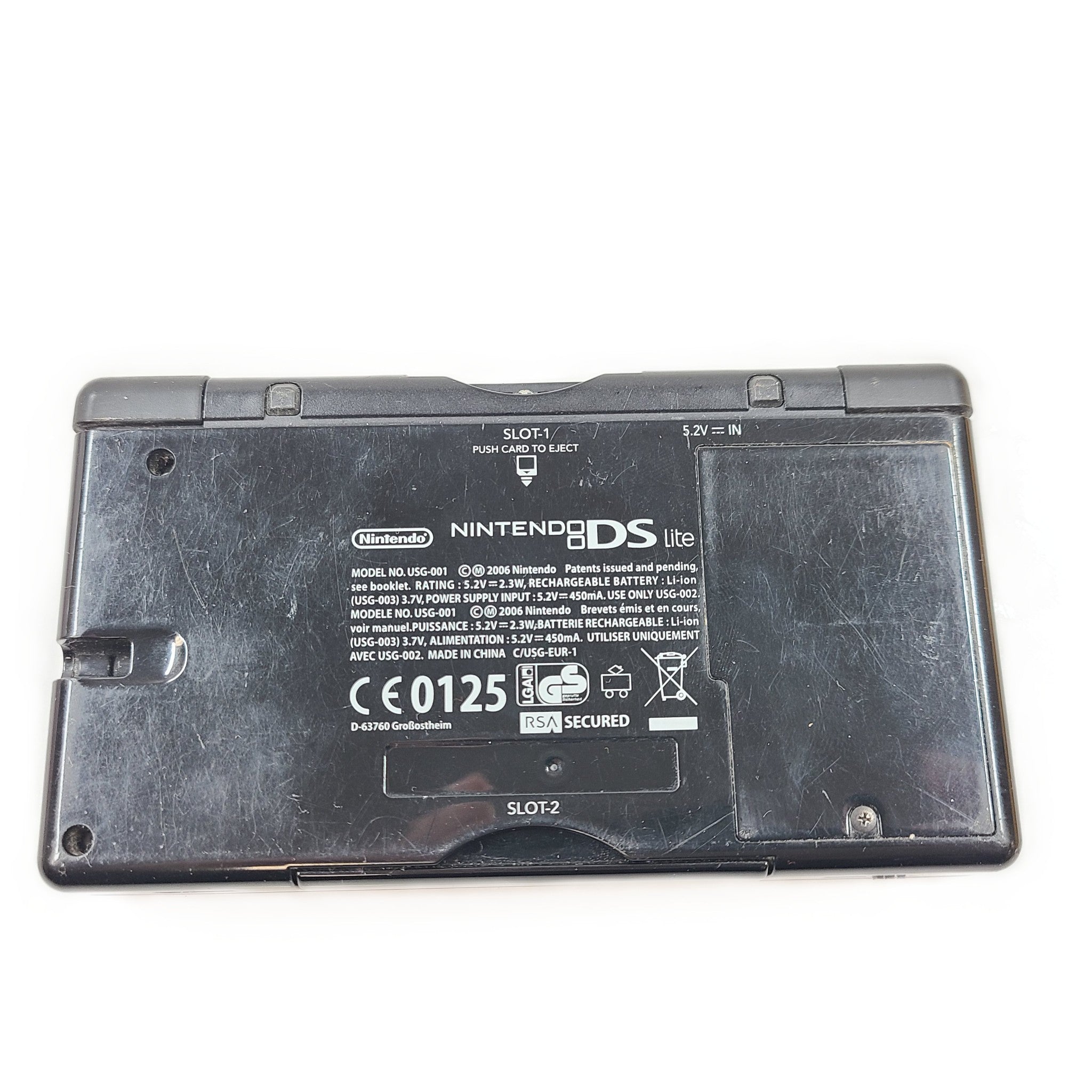 Nintendo DS lite Black Handheld Gaming System Console - No stylus - GRADE B