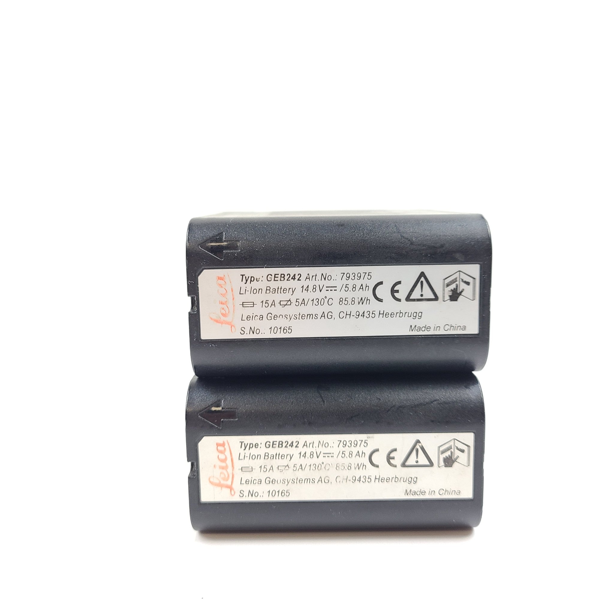 2x Original Leica 793975 GEB242 Lithium-Ion Battery, 14.8 V/5.8 Ah