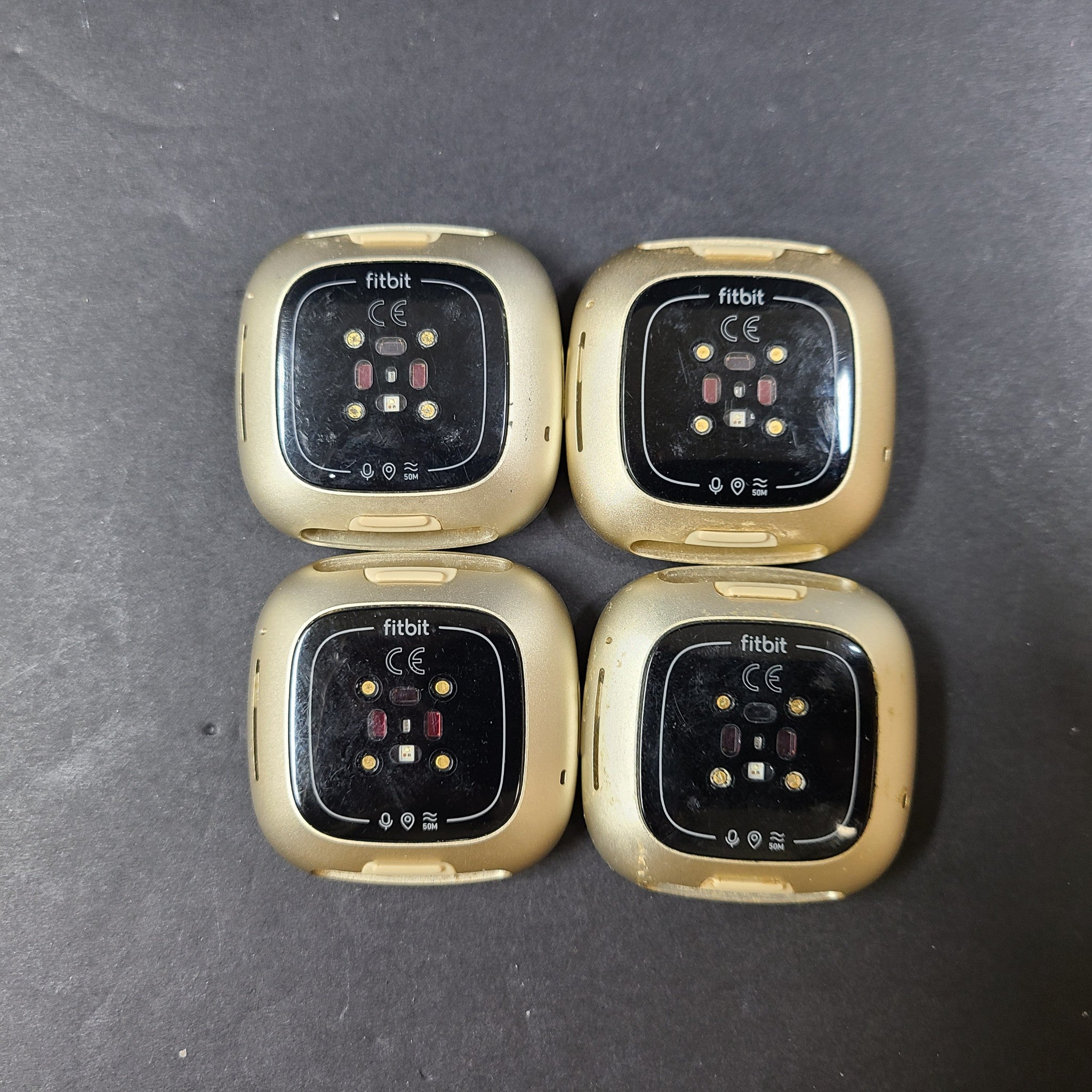 4x Fitbit Versa 3 FB511 Fitness Activity Tracker Watch Gold GRADE A- FOR PARTS