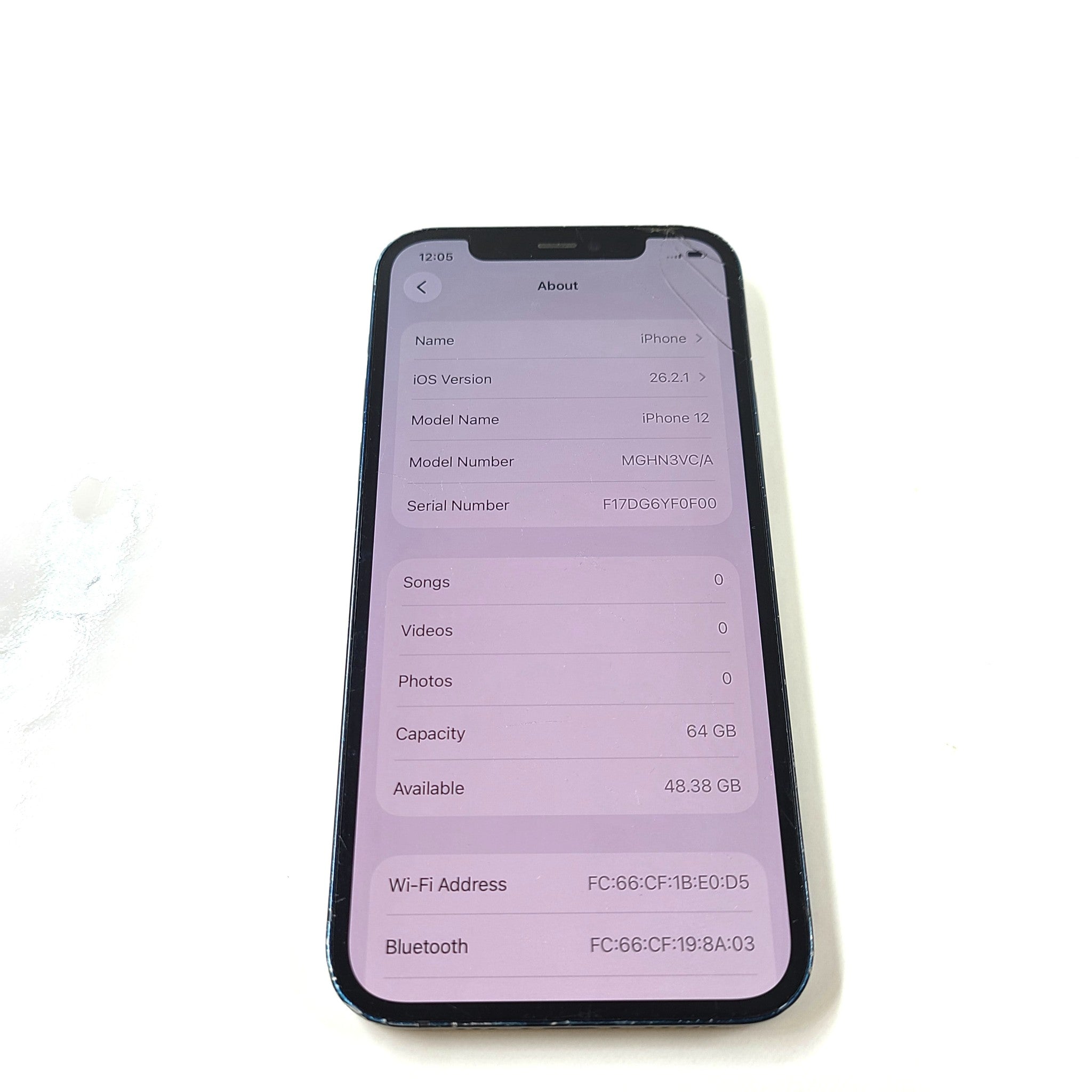 Apple iPhone 12 64 GB Black Unlocked iOS Smartphone A2402 GRADE C