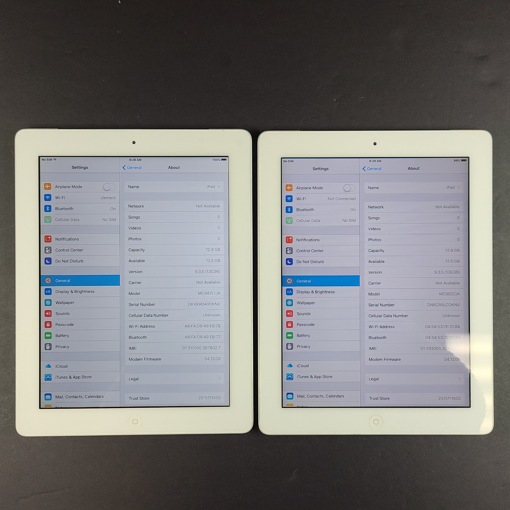 2x Apple iPad 2 A1396 16Gb Unlocked iPads - Great Condition Silver