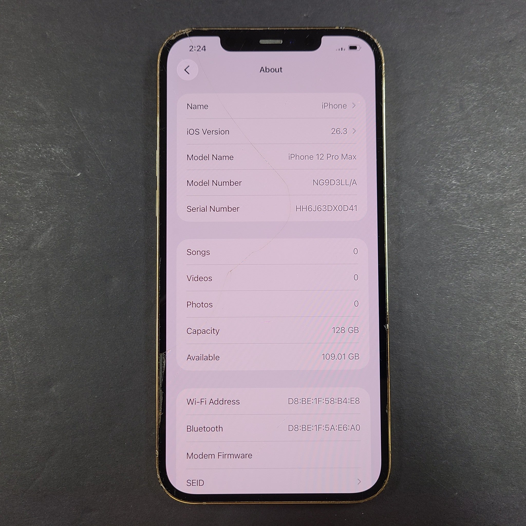 Apple iPhone 12 Pro Max A2342 - 128GB Gold - (Unlocked) (SIM + eSIM) - READ