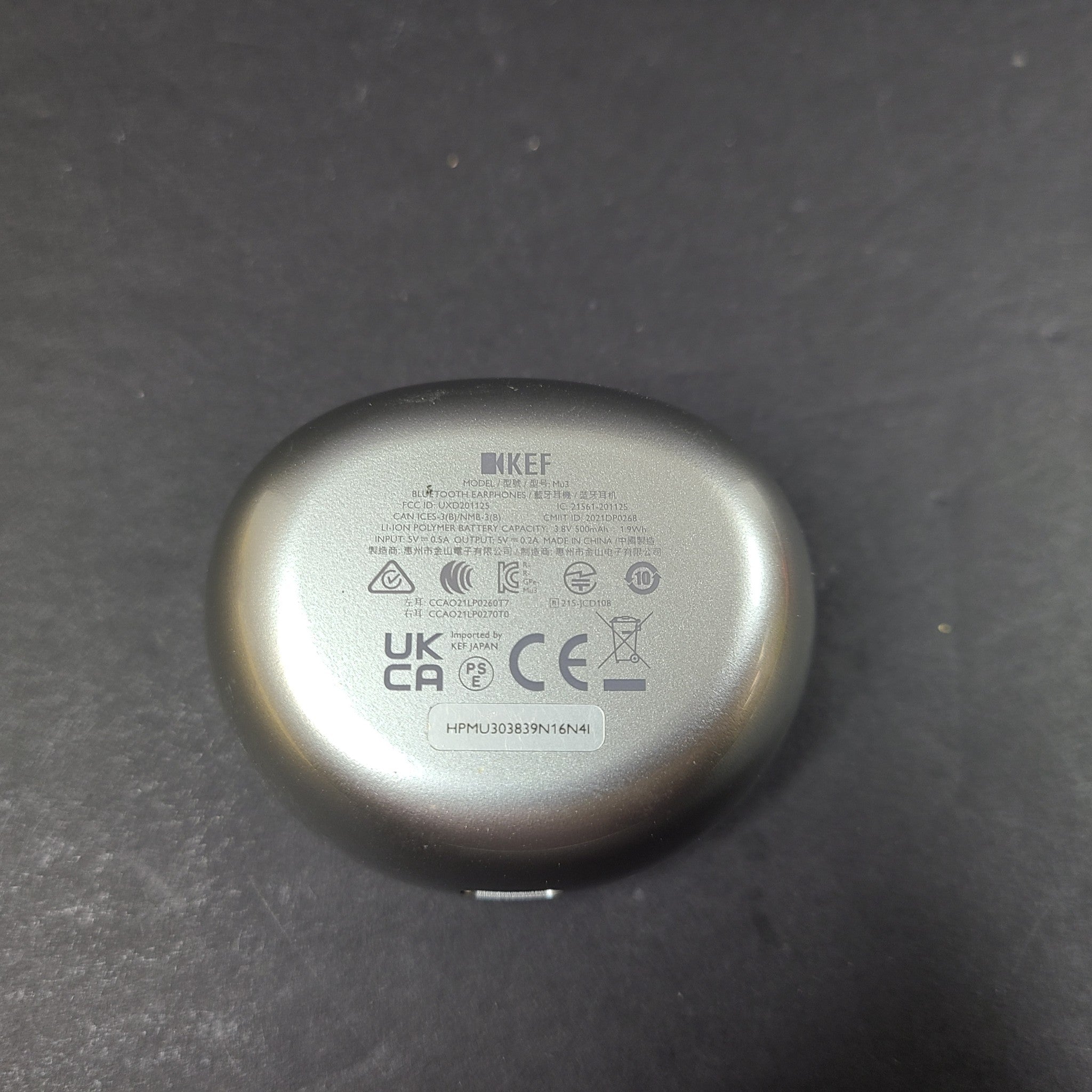 KEF Mu3 Noise Cancelling True Wireless Earphones Earbuds - Aluminium Silve