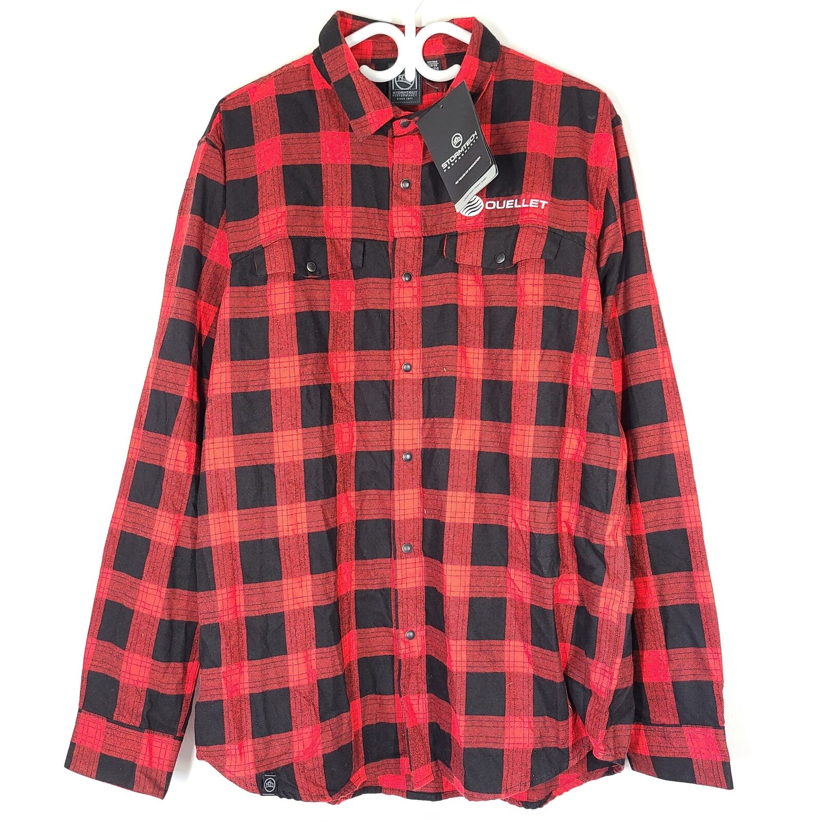 Stormtech Men's Logan Thermal Plaid Shirt Snap Front Red Black - SFX-1 Sz XL