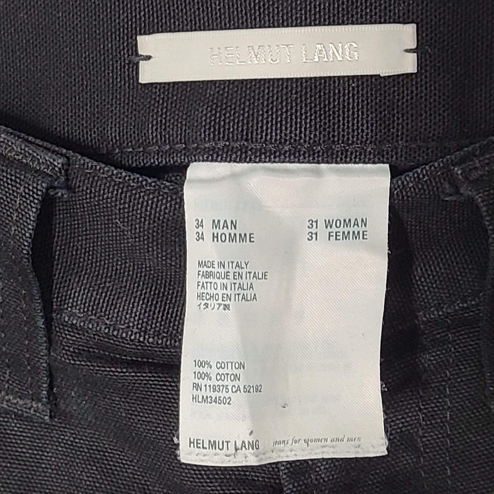 Helmut Lang Carpenter Pants Nylon Patches Black Jeans Sz 34 READ