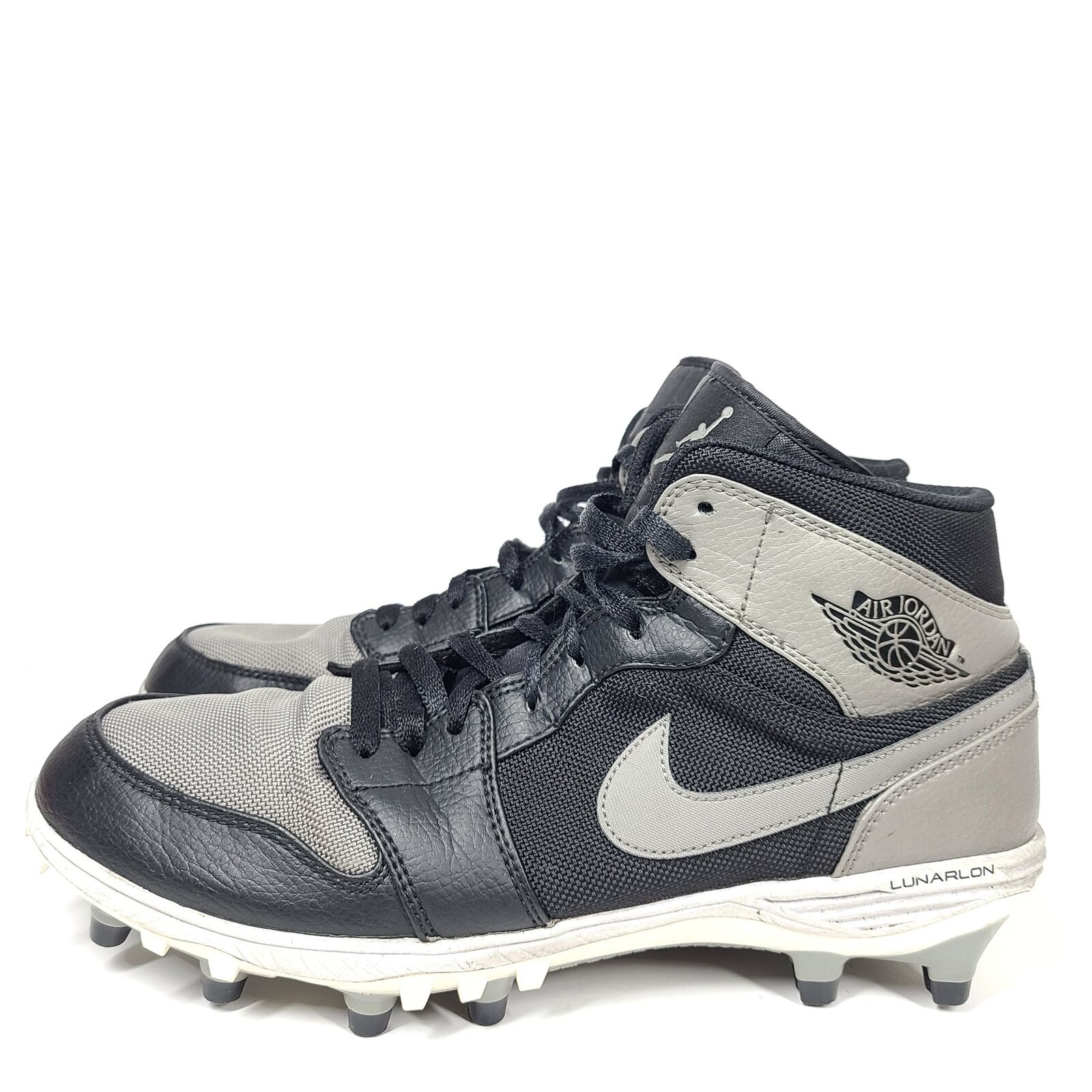 Nike Men's Jordan 1 Mid TD Cleat 'Shadow' Football Cleats AR5604-002 Gray Sz 10