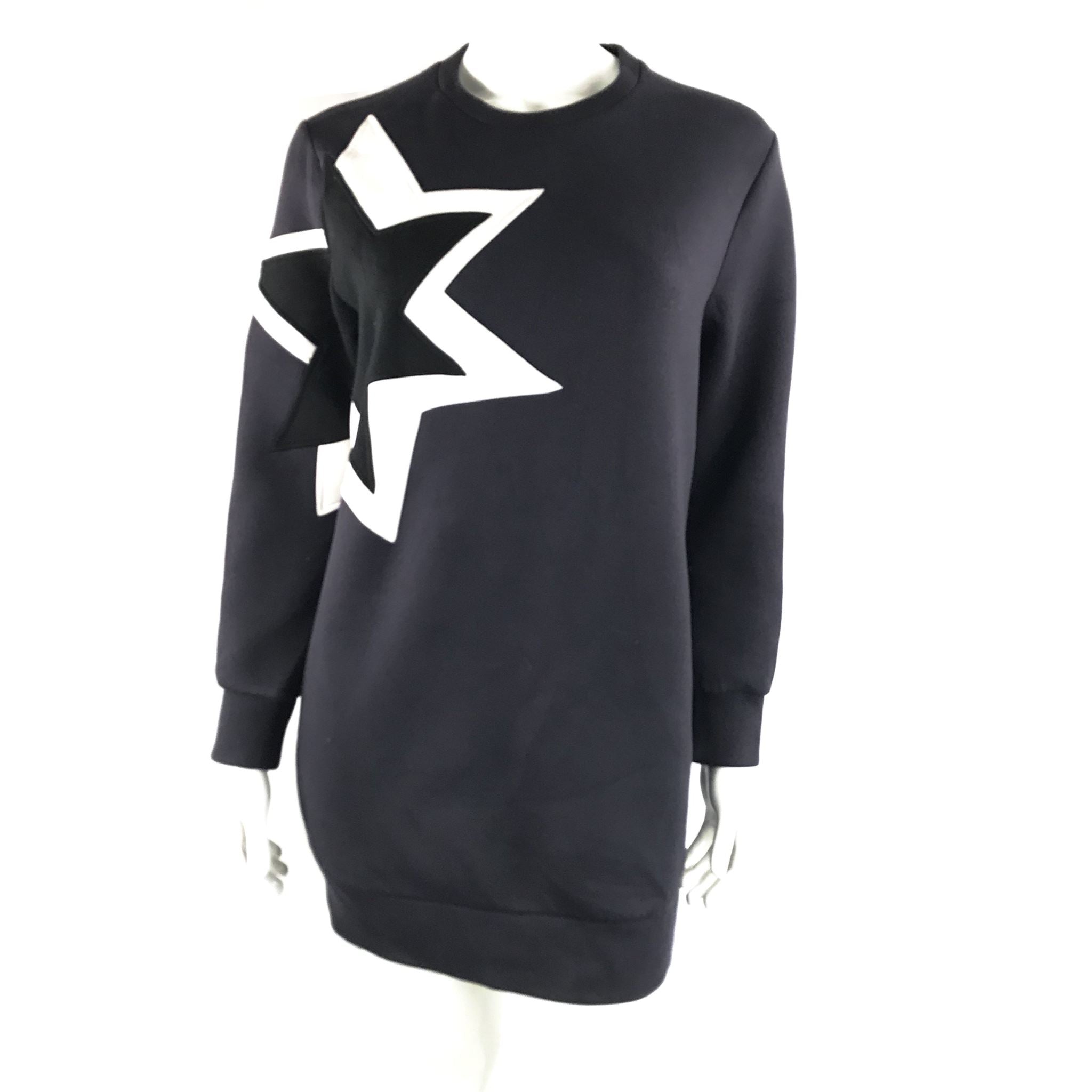 Neil Barrett Pop Art Star Sweat Dress Navy Black White Sz XS