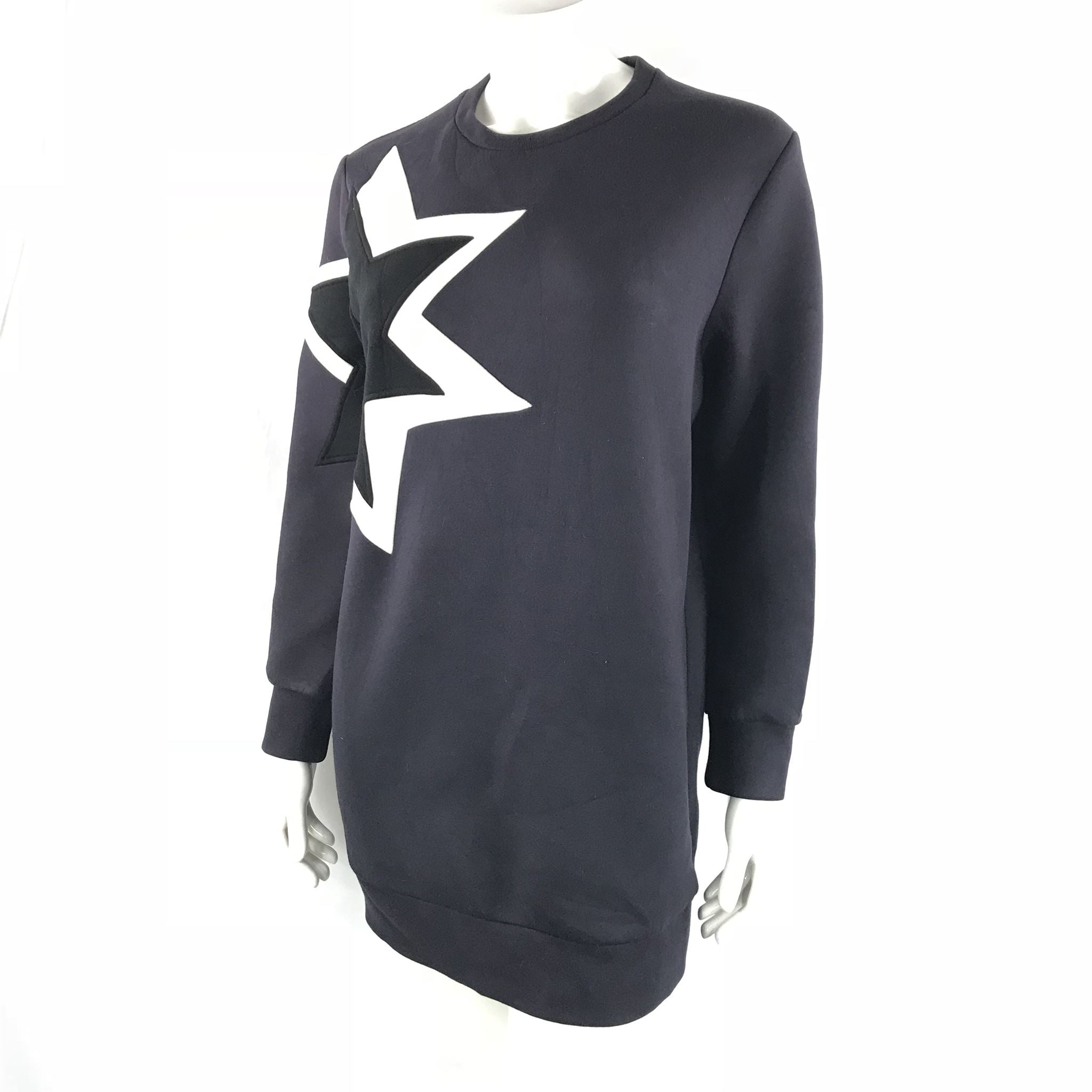 Neil Barrett Pop Art Star Sweat Dress Navy Black White Sz XS
