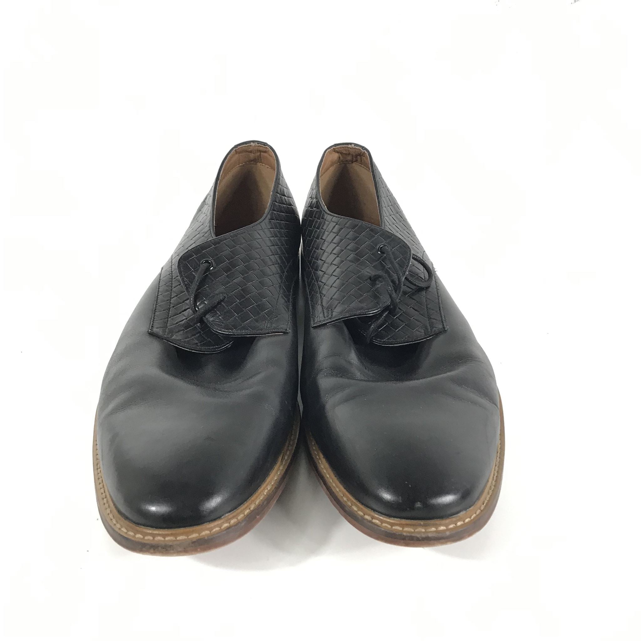 Aldo Men's Sodano Weave Derby Dress Shoes Black Leather Sz 10