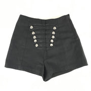 Muses Detailed Mini High-Waisted Shorts Black Sz 1S- 24 Waist