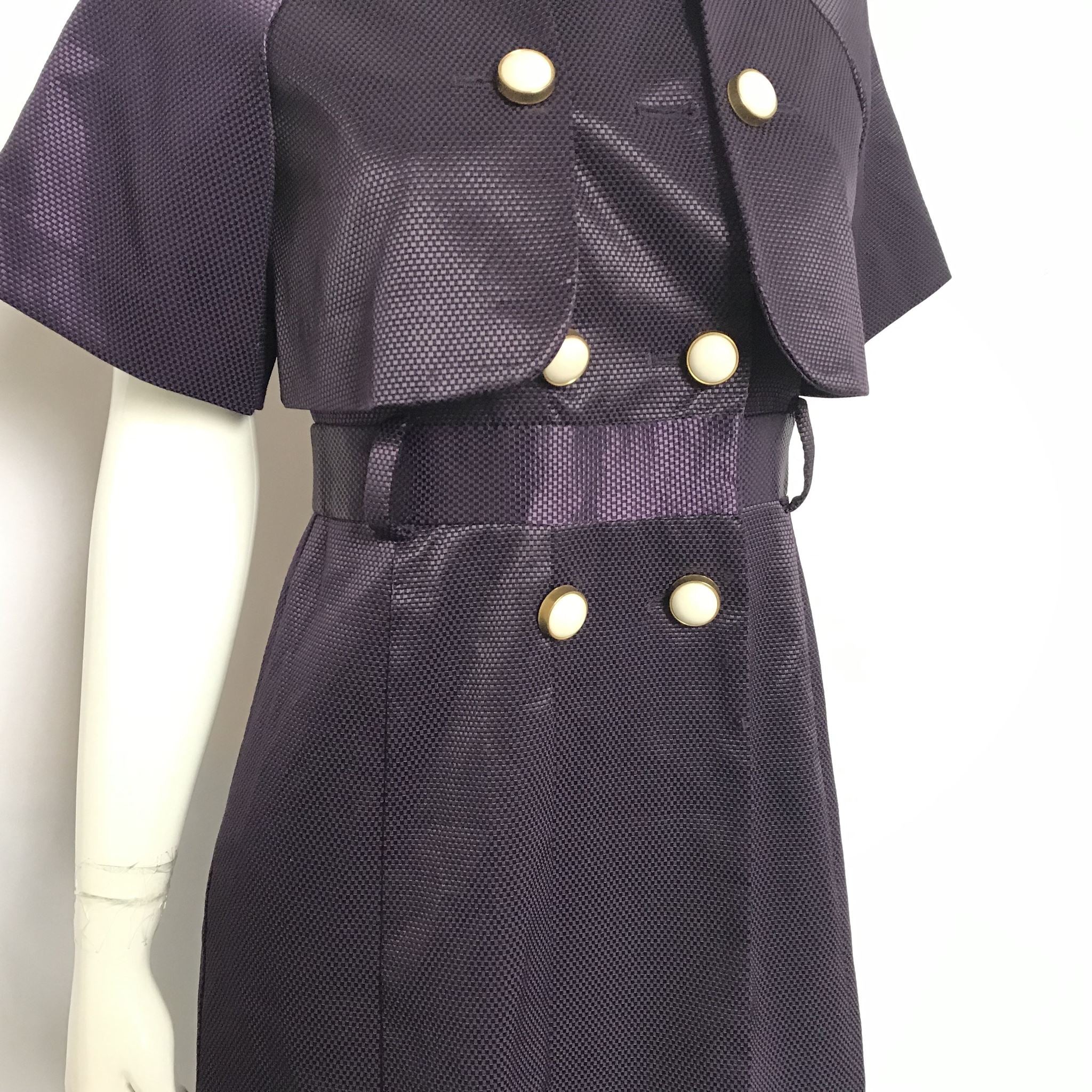 Stella McCartney Sleeveless Purple Dress with Cape EU Sz 40