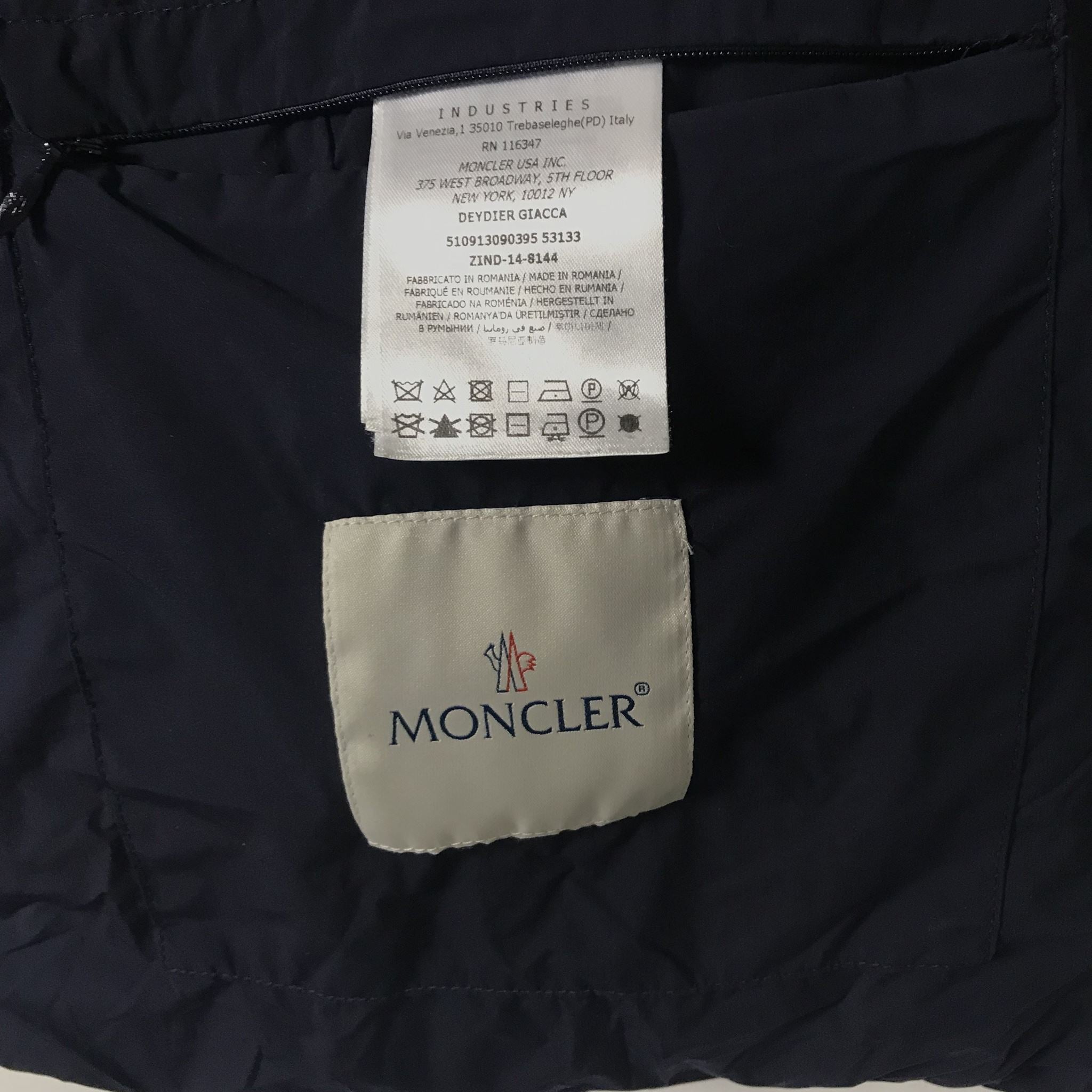 Moncler Men's Deydier Padded Down Jacket Navy Blue Sz 3 /  US Sz L