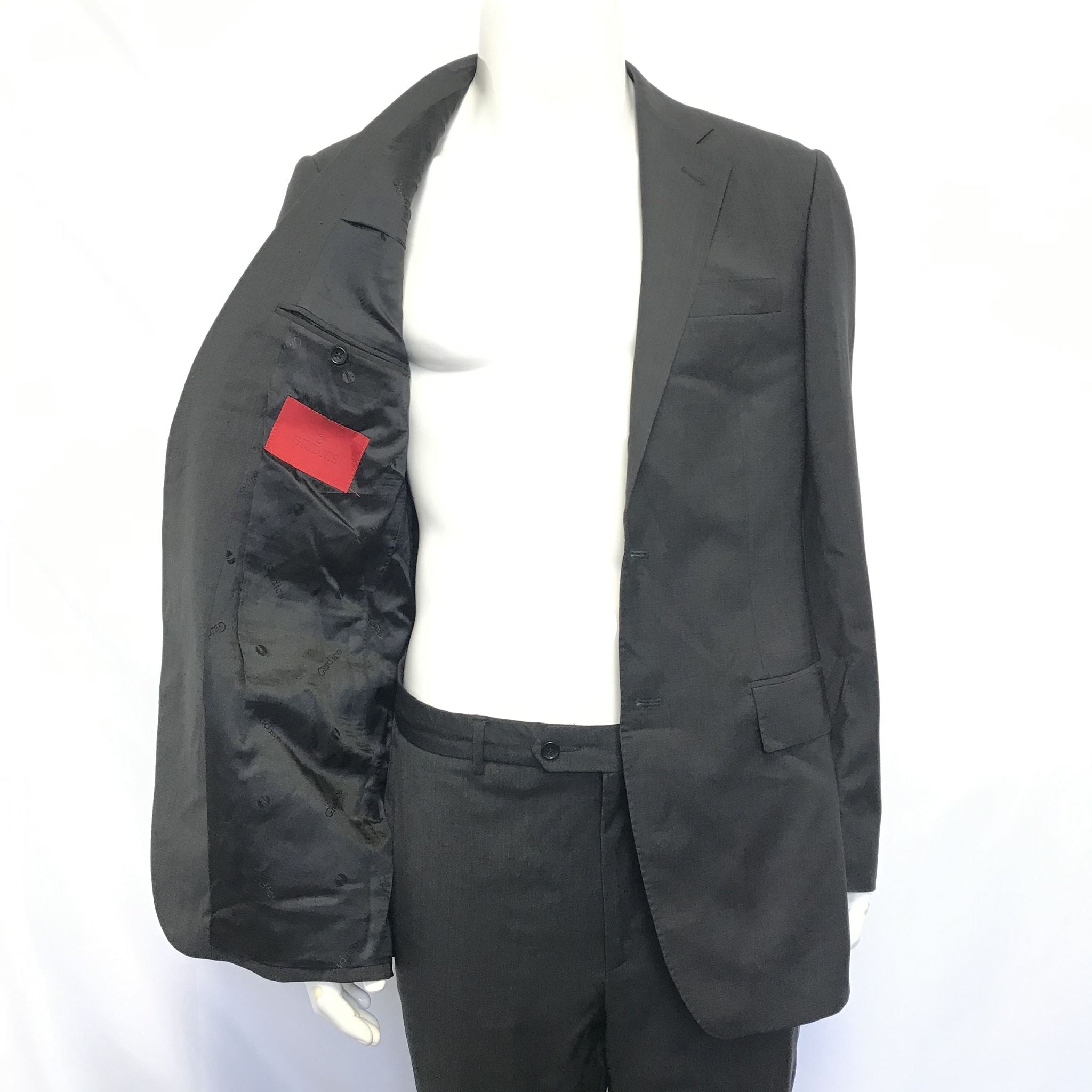 Giudice Men's Suit Jacket Sz 42 & Pants Sz 36 Gray Made in Italy