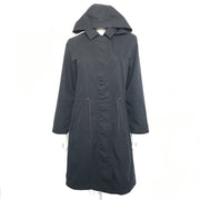 Galeries Lafayette Women's Light Hooded Parka Navy Blue Sz S