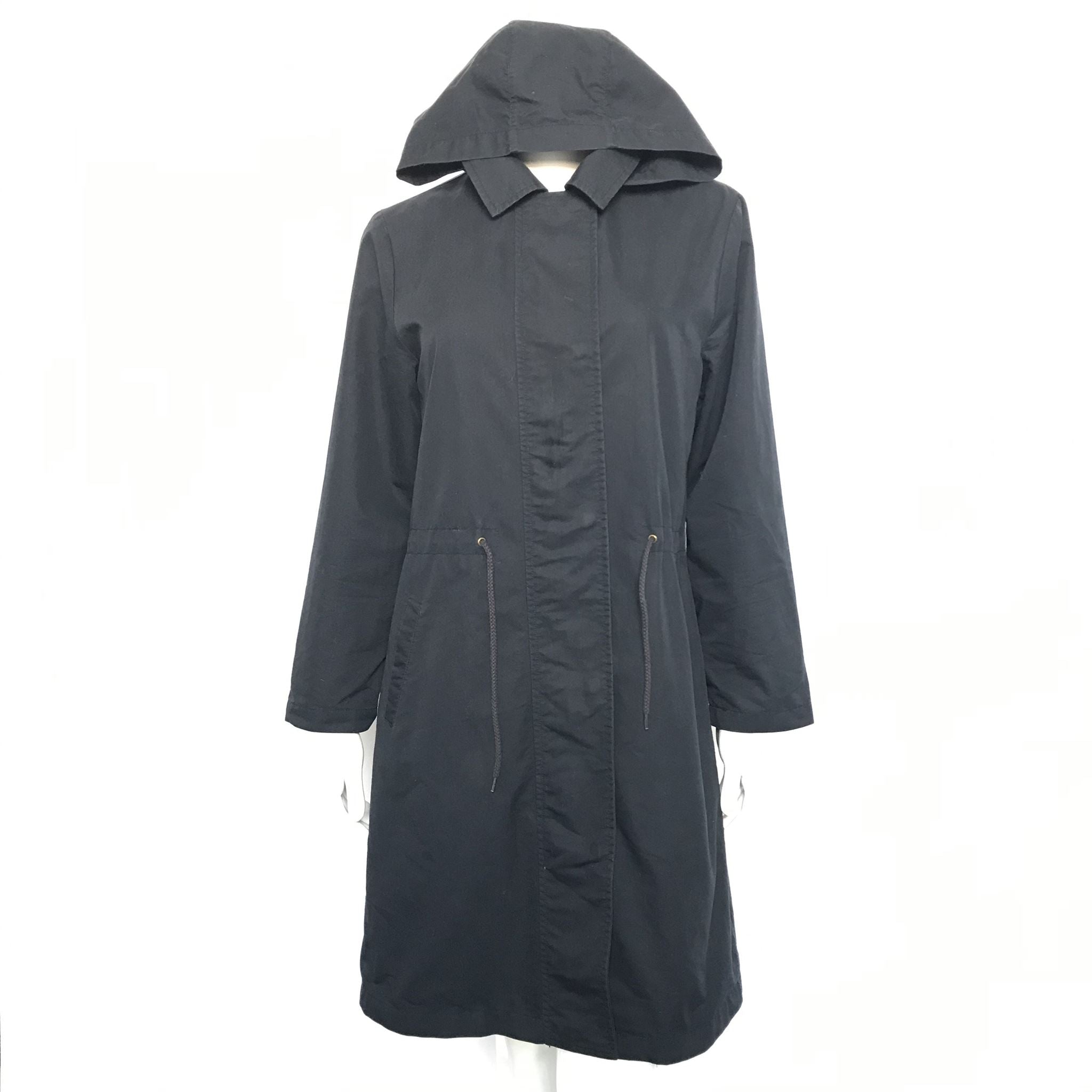 Galeries Lafayette Women's Light Hooded Parka Navy Blue Sz S