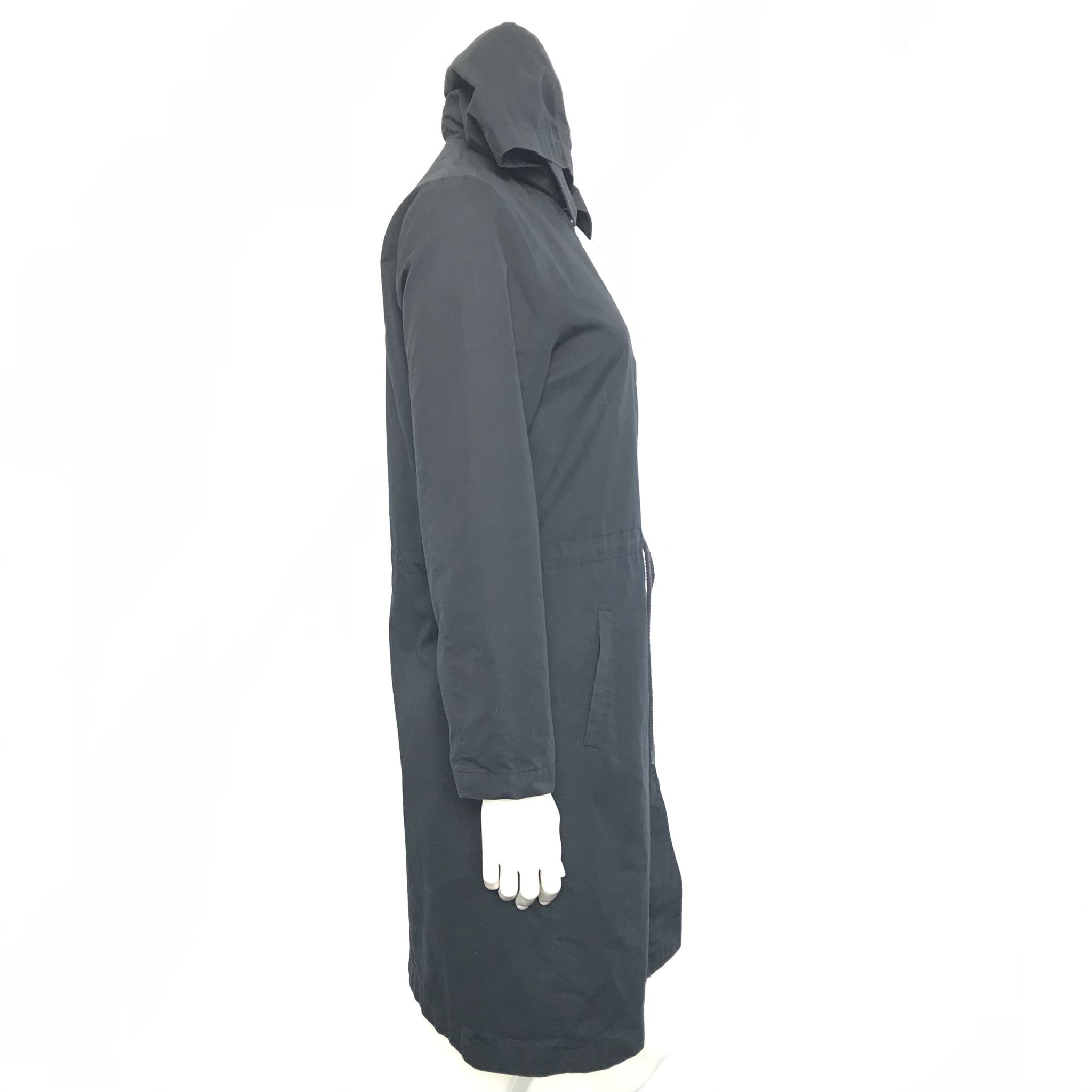 Galeries Lafayette Women's Light Hooded Parka Navy Blue Sz S