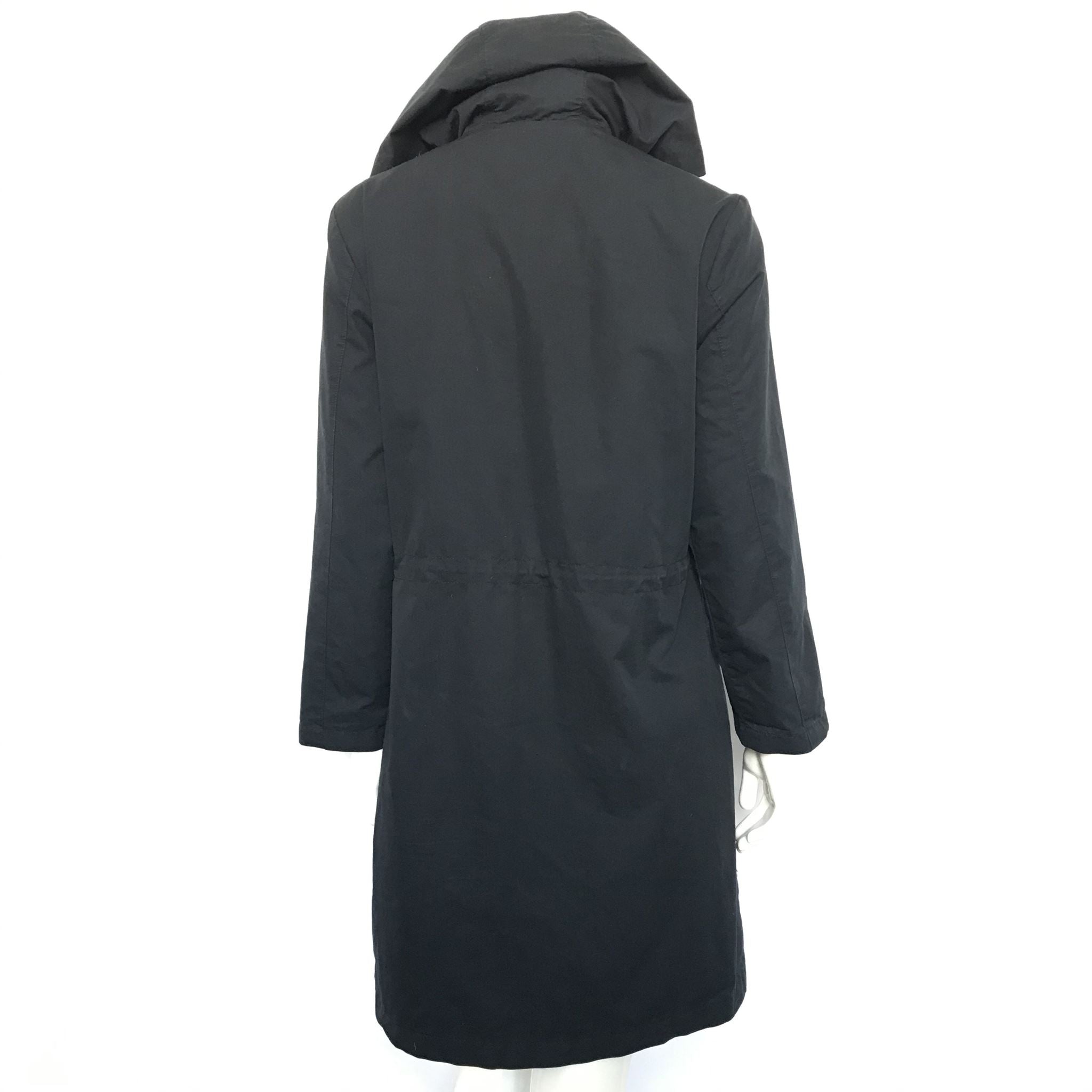 Galeries Lafayette Women's Light Hooded Parka Navy Blue Sz S