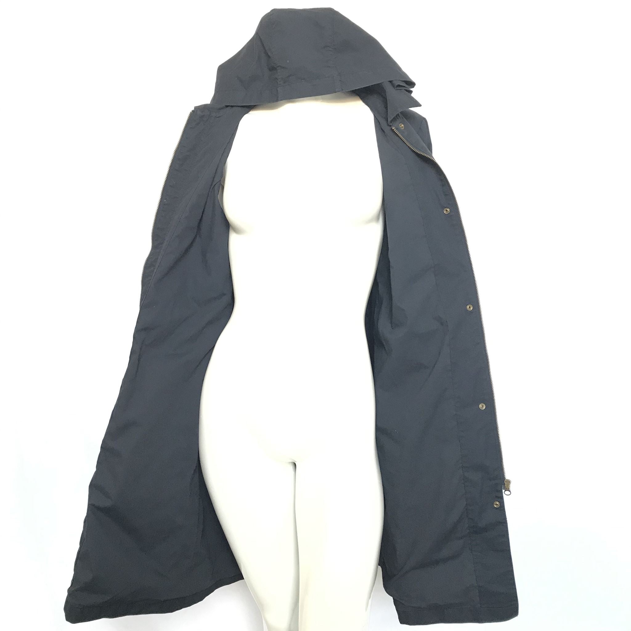 Galeries Lafayette Women's Light Hooded Parka Navy Blue Sz S