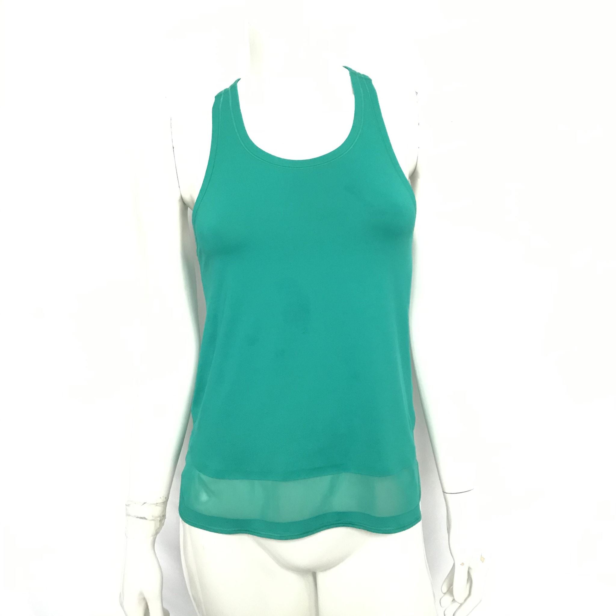 Lululemon Women's Smooth Stride Tank UV Protection Viridian Green Sz 4