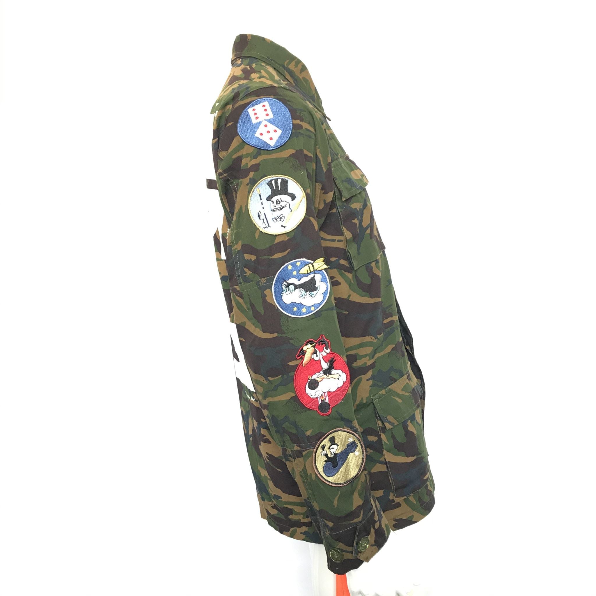 Authentic OFF WHITE c/o Virgil Abloh Multi-Patch Arrow Field Jacket Camo XS