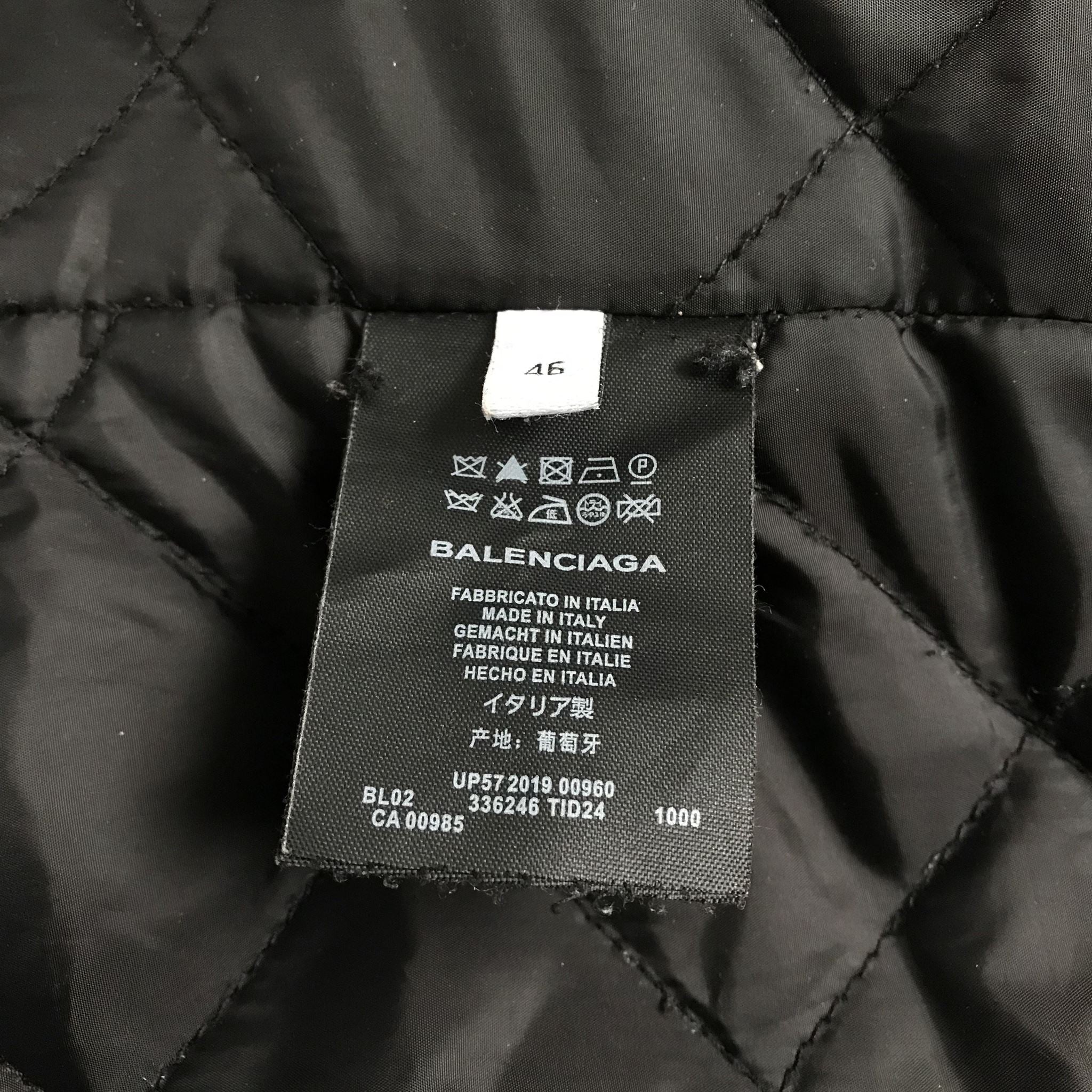 Balenciaga Oversize Virgin Wool Logo Jacket US Size 36 / S