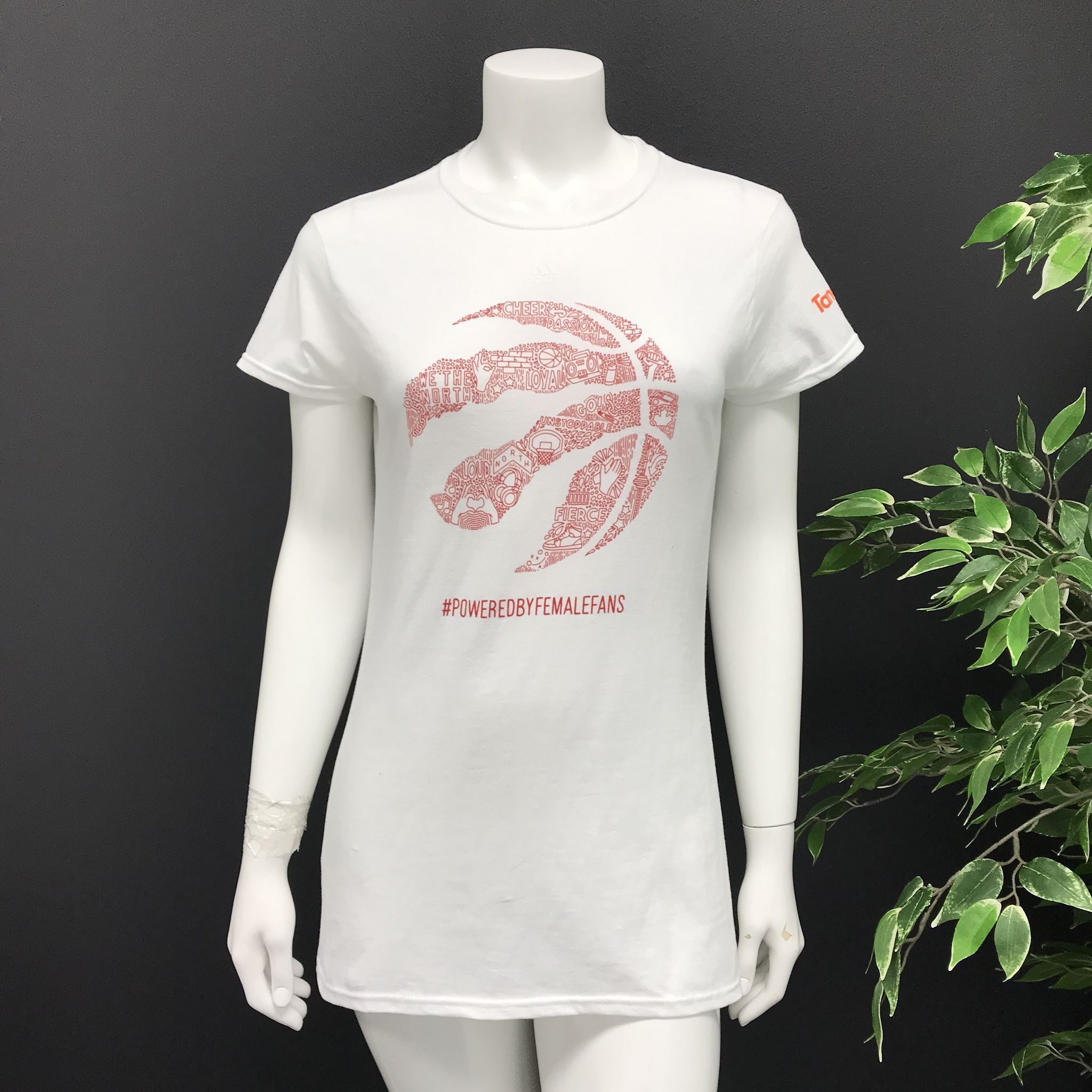 adidas Toronto Raptors "Powered by Female Fans" T Shirt Sz L