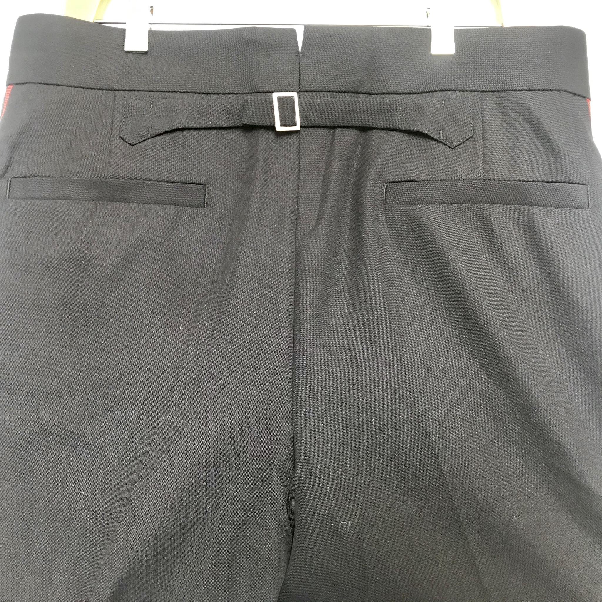 Hugo Boss Men's Arden 1 Red Side Seam Wool Trousers Navy Blue Sz 34R