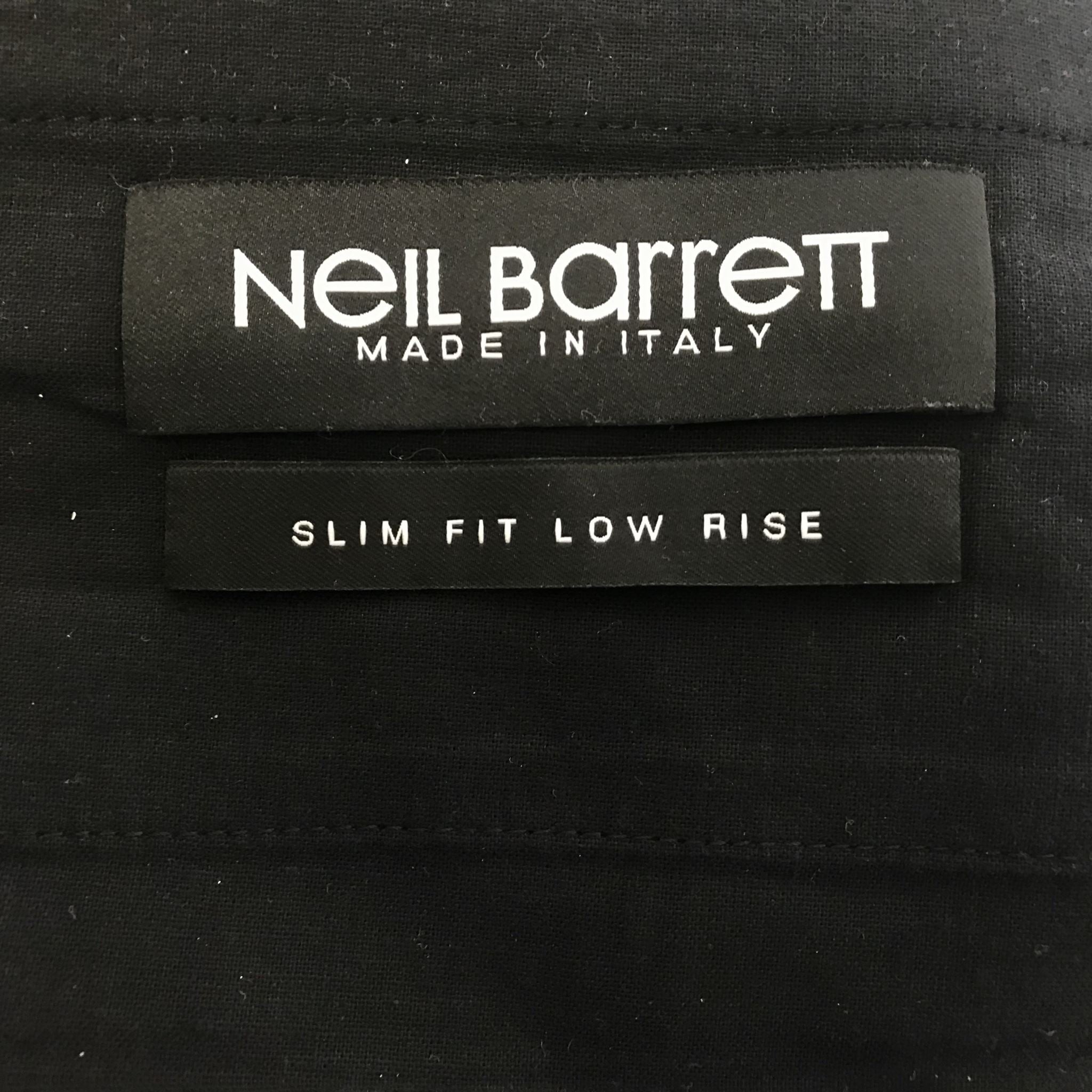 NEIL BARRETT Piped Woven Jogger Pants In Black w/ Red Piping Sz 36