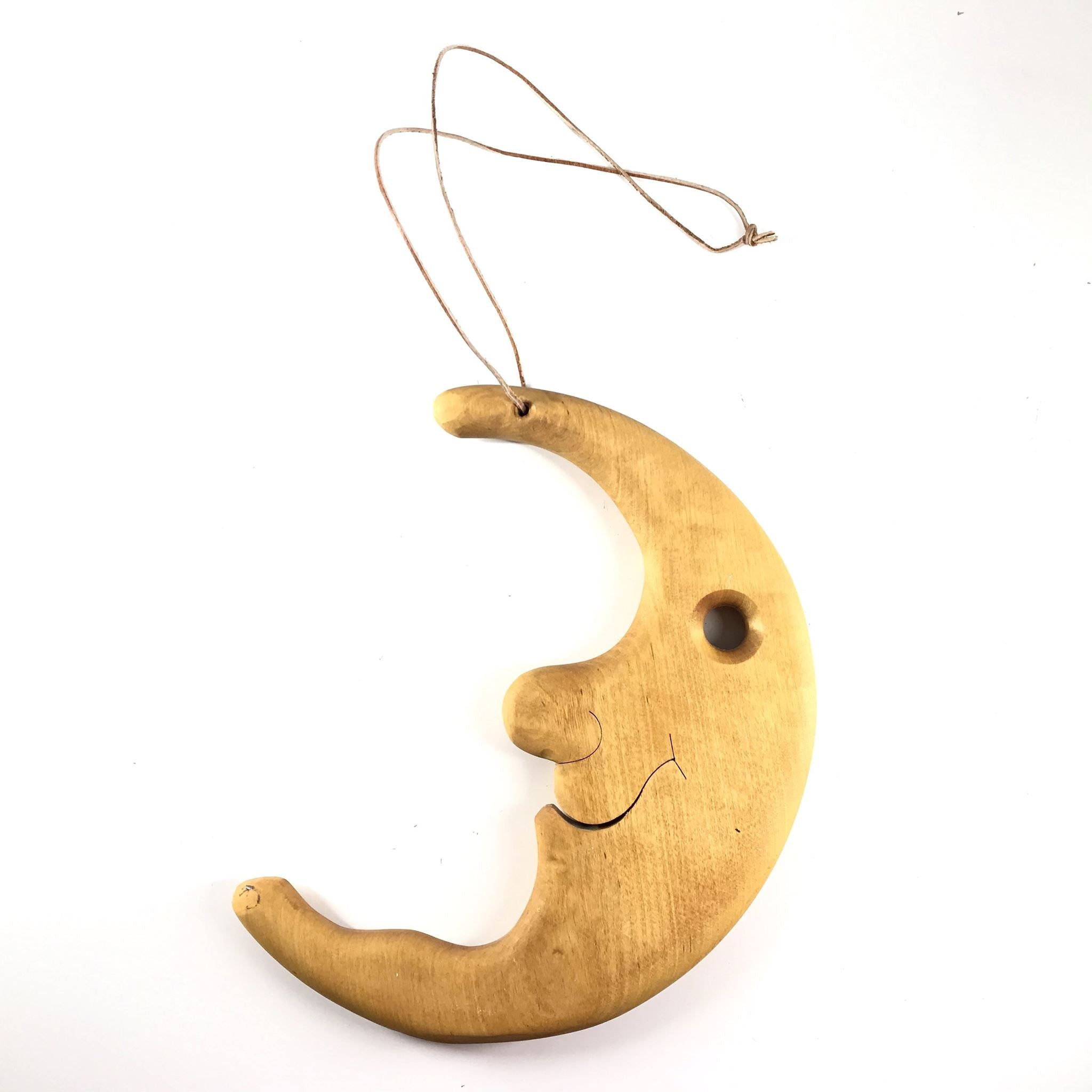 Carved Solid Wood Moon Children's Kid's Bedroom Wall Hanging Decor