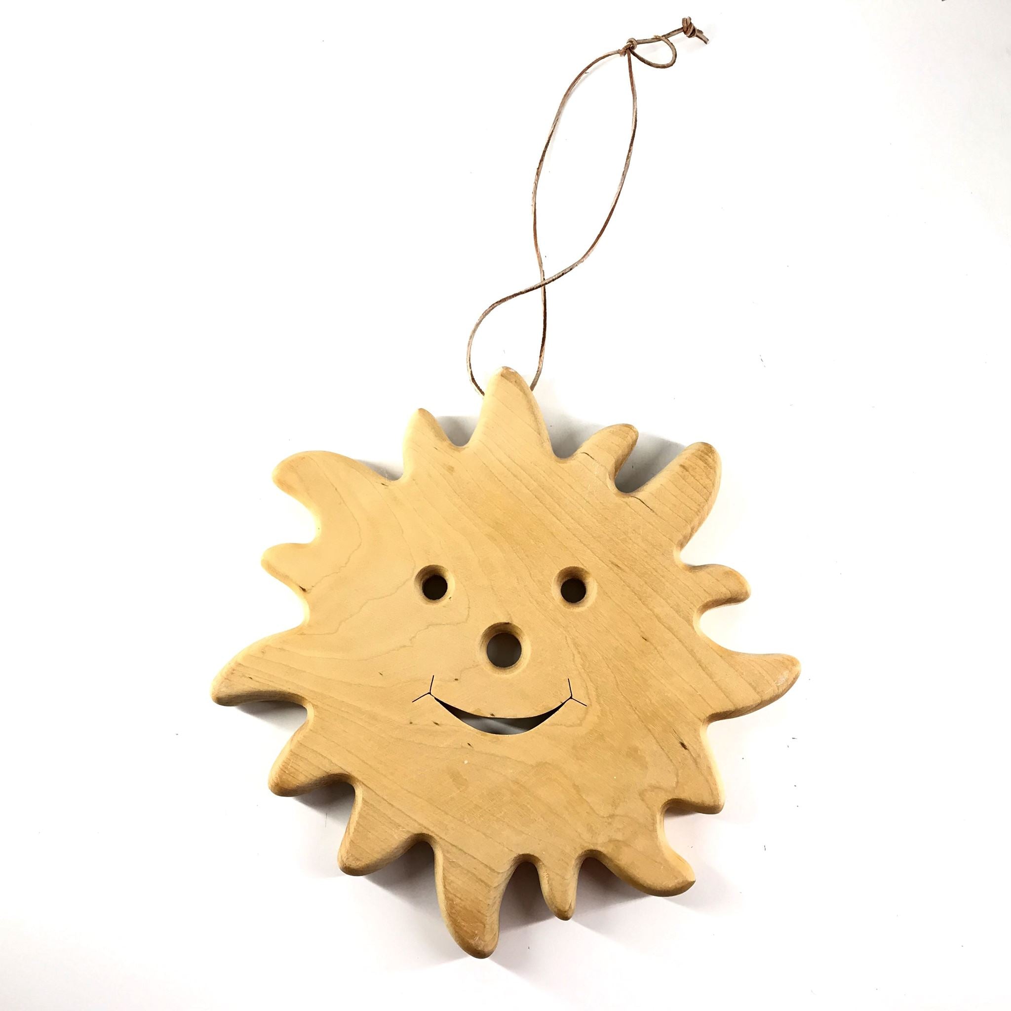 Carved Solid Wood Sun Children's Kid's Bedroom Wall Hanging Decor