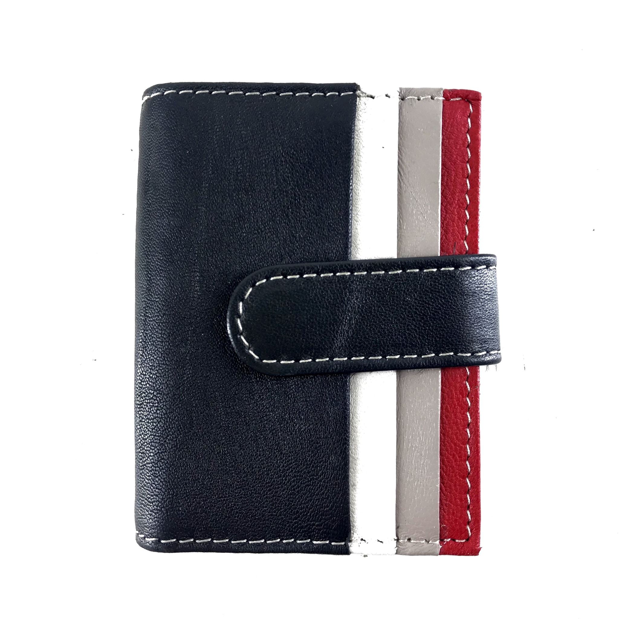Champs Leather RFID Block Cardholder Wallet Red Gray Black