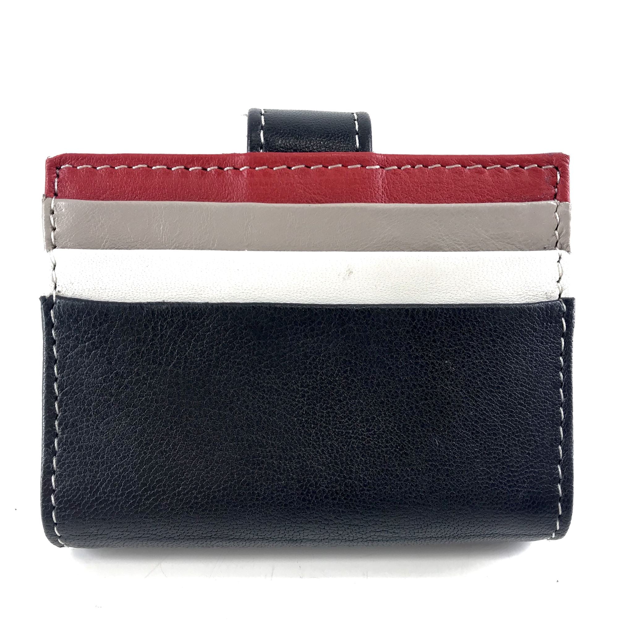 Champs Leather RFID Block Cardholder Wallet Red Gray Black