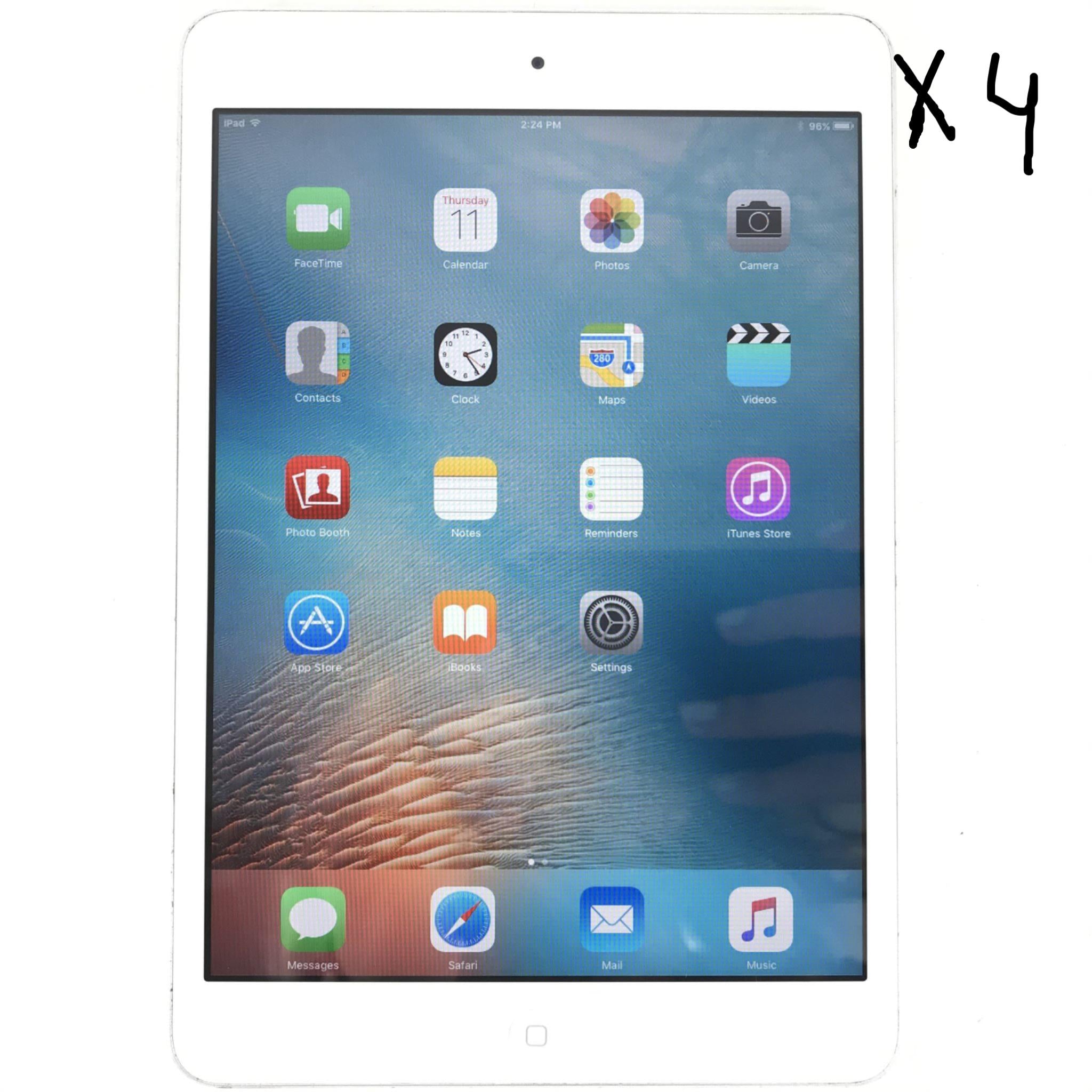 Apple iPad Mini 1 1st Gen A1432 16GB Wi-Fi 7.9in - Silver LOT OF 4
