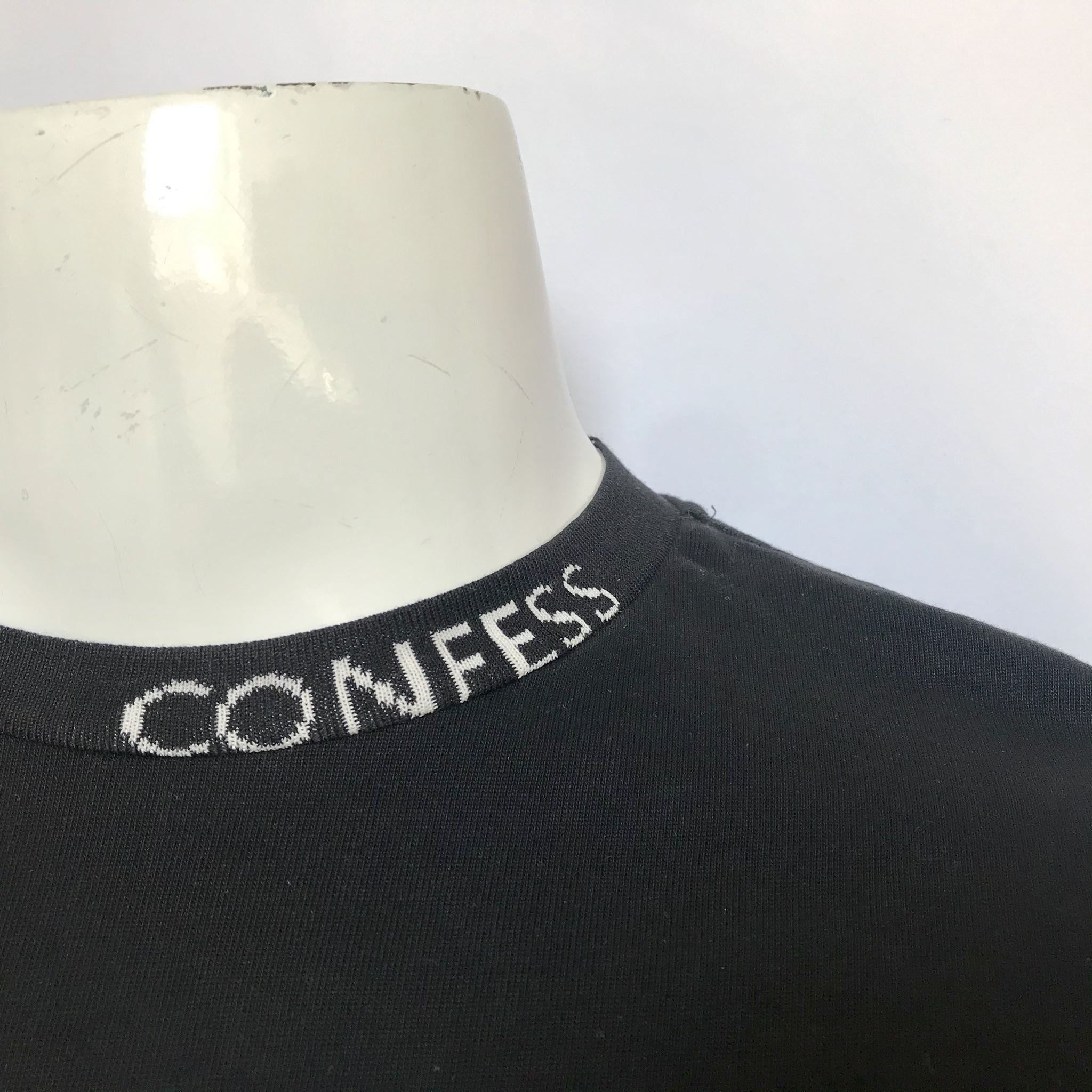 MAO Mart Homme Men's Designer Crop Top Shirt Black Sz M