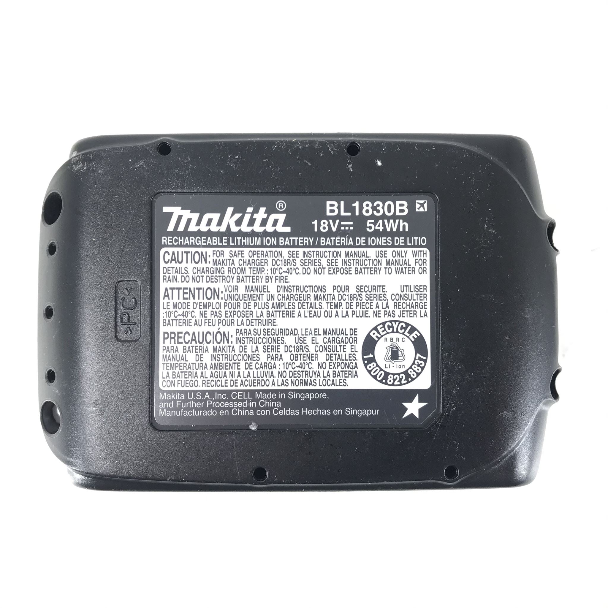 OEM Makita 18V 3.0Ah 54WH BL1830B Compact Lithium Ion Battery - NEW
