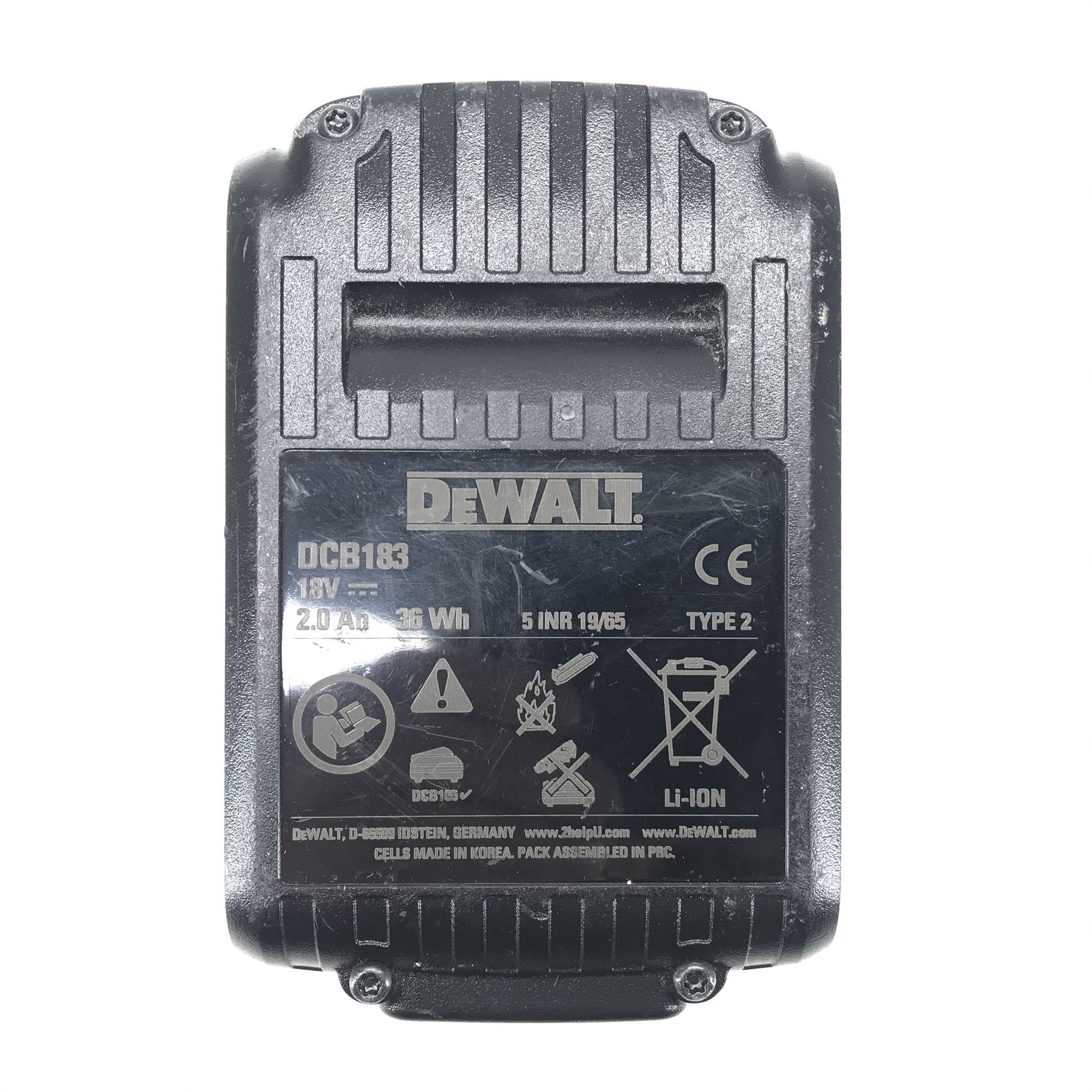 Genuine OEM DeWalt 18v Max Lithium Ion Rechargeable Battery DCB183 36Wh