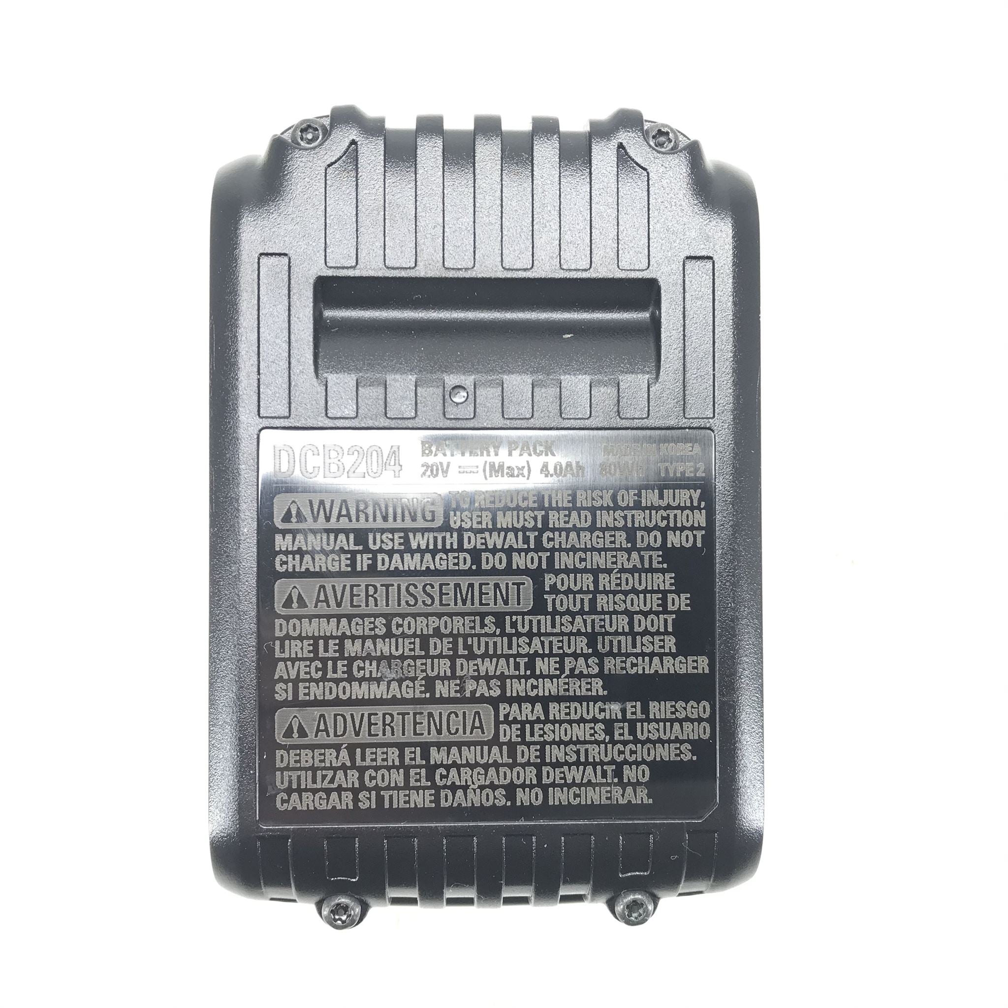 Genuine OEM DeWalt 20v Max Lithium Ion Rechargeable Battery DCB204 80Wh EXC