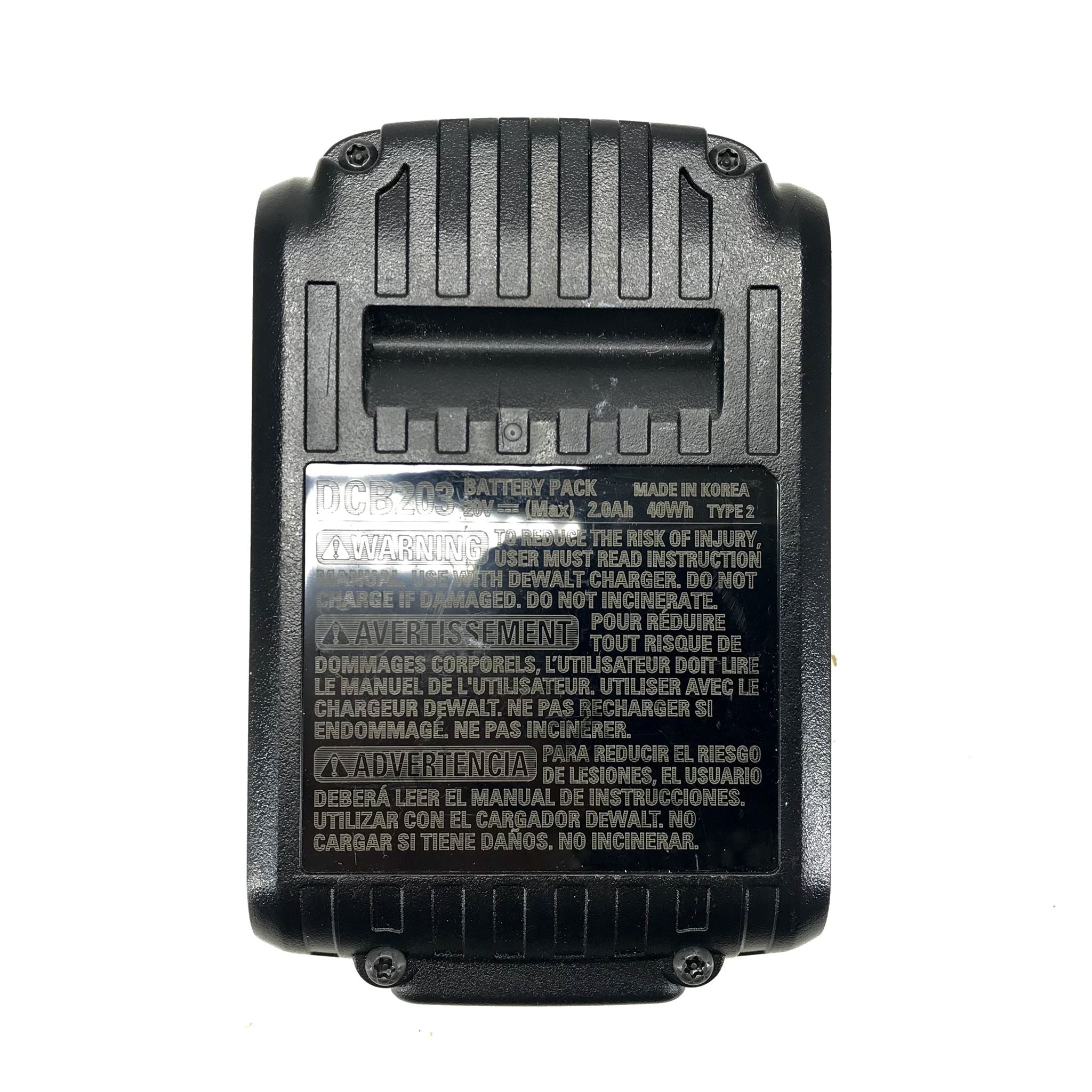 2 x OEM DeWalt DCB203 20v 2.0Ah 40Wh Max Lithium Ion Battery NOT AFTERMARKET