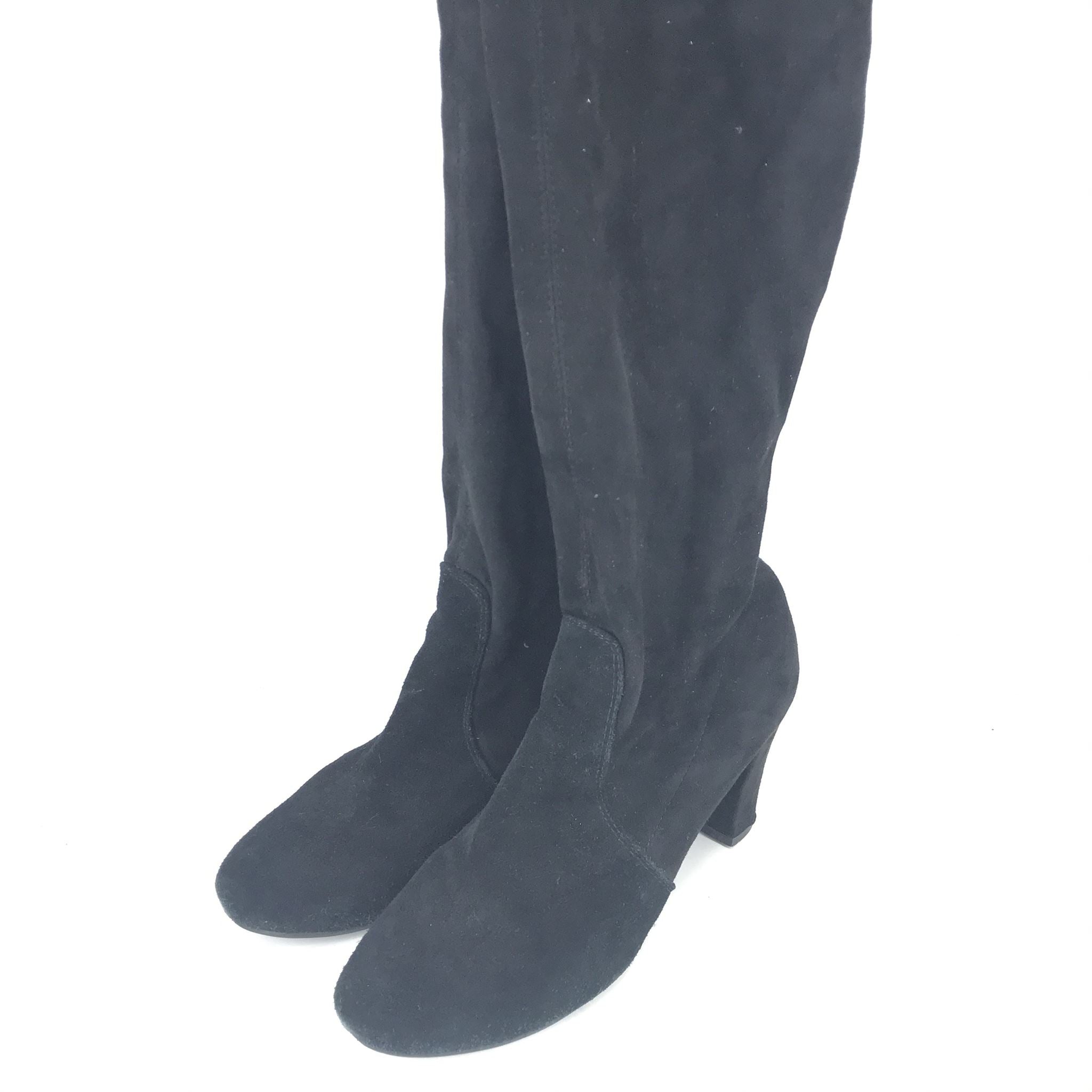 Stuart Weitzman Kirstie 80 Over the Knee Boots Black Suede Sz 39