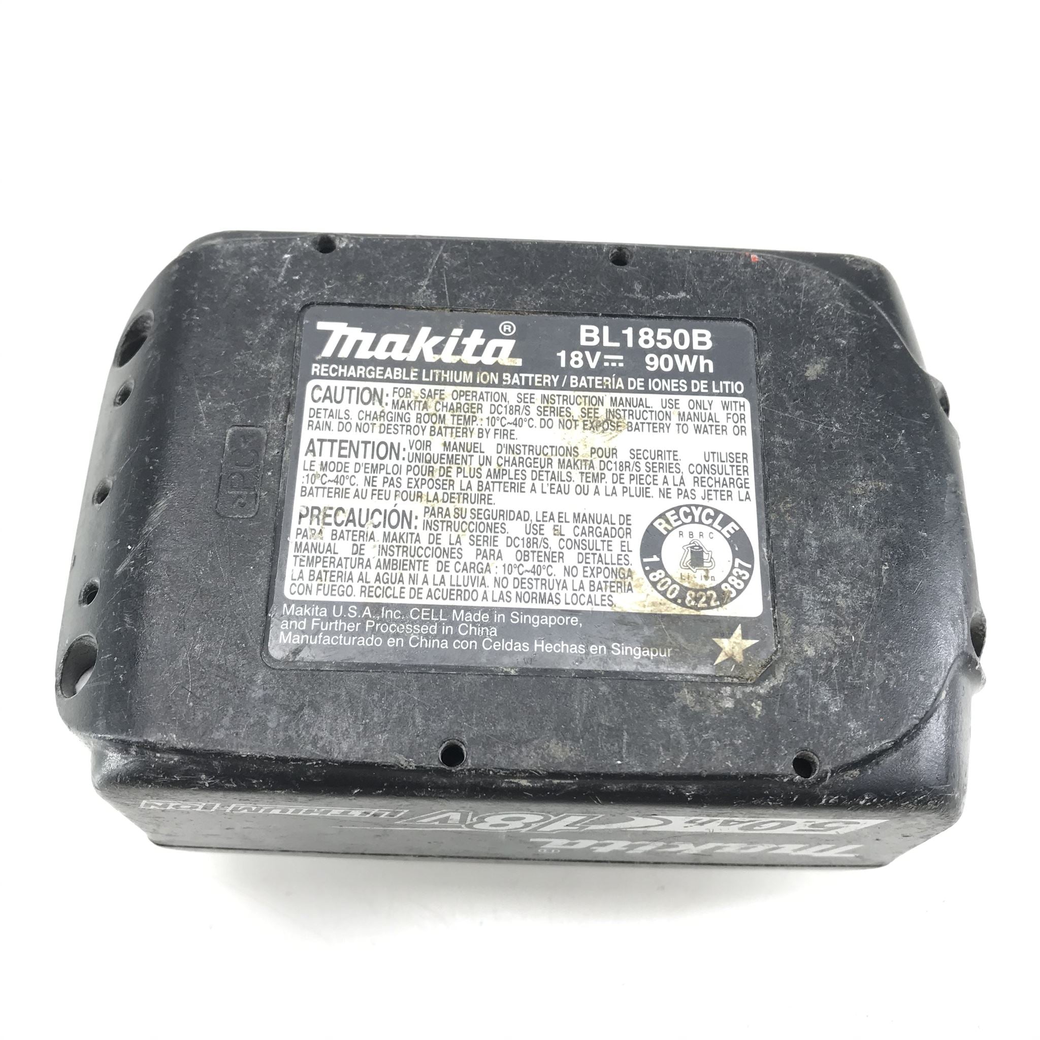 Makita 18 Volt 18V 5.0 Ah 90WH BL1850B Rechargeable Lithium Ion Battery