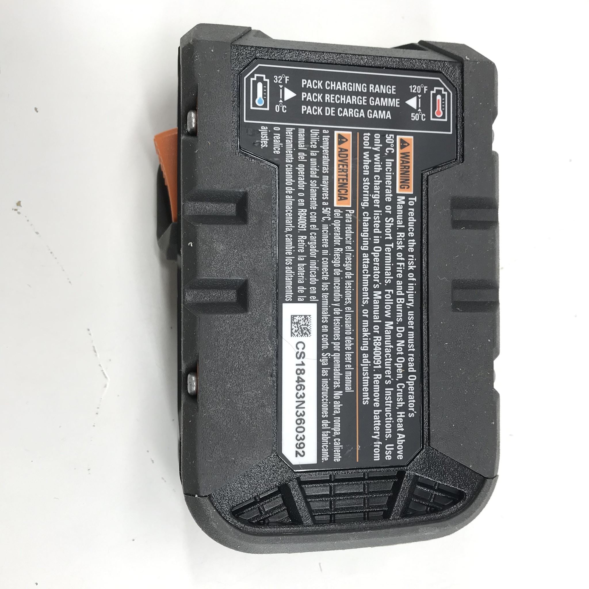 Ridgid R840085 18V Hyper Lithium Ion Rechargeable Battery 27 Wh